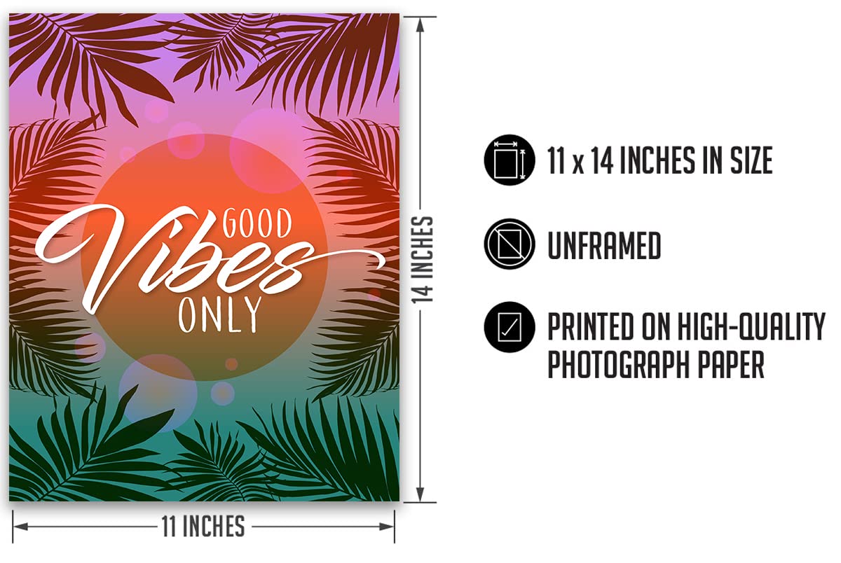 Inspirational Wall Art Prints - Positive Affirmations Decor for Bedroom, Teen Girls Room & Office Desk - 11x14 Unframed Beachy Wall Decor - Perfect for Home, Dorm & Workspace Motivation