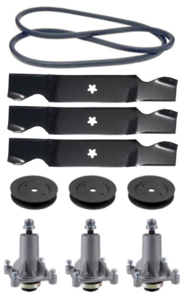 Poulan Pro PBGT22H54 54-Inch Lawn Mower Deck Rebuild Kit - Includes Spindles, Blades & Deck Belt for Smooth Cutting Performance | Perfect for Poulan Pro PB GT 22H54 Riding Mower Maintenance & Tune-Ups