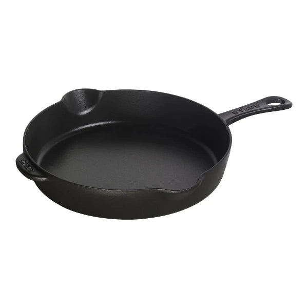 Staub Traditional Cast Iron Skillet - 12 Inch Pre-Seasoned Oven Safe Frying Pan for Searing, Baking & Grilling - Perfect for Steak, Eggs & Pancakes