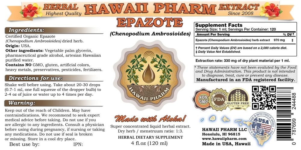 Organic Epazote Liquid Extract - Chenopodium Ambrosioides Herbal Tincture Supplement - 2 Pack 32oz Unfiltered - Supports Digestion & Immune Health - Perfect for Herbal Teas, Cooking & Natural Remedies