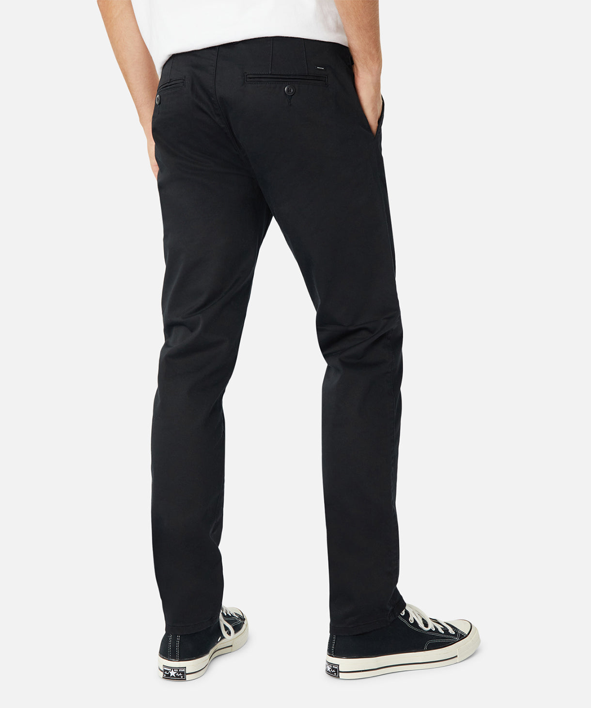 Men's Classic Cuban Chino Pants in Black - Comfortable Slim Fit Casual Trousers for Work, Travel & Everyday Wear
