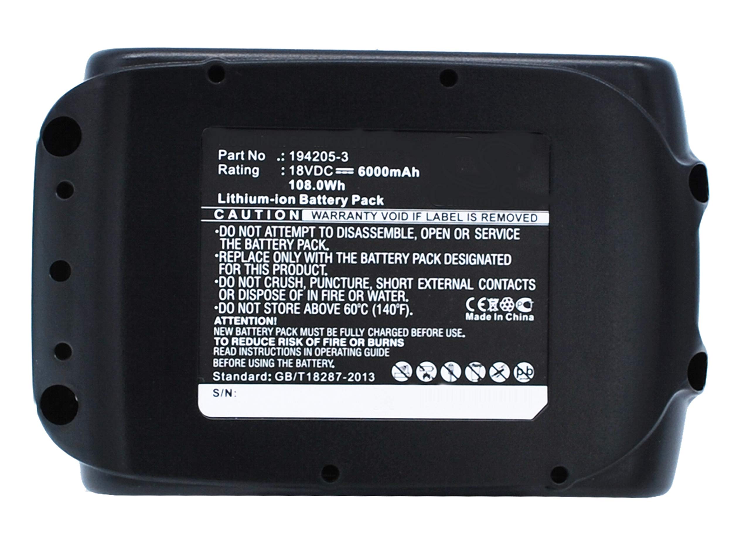 Synergy Digital 18V 6000mAh Li-Ion High Capacity Battery - Compatible with Makita Cordless Cleaner & Power Tools | Perfect for Home DIY Projects, Workshop Use & Professional Cleaning Equipment