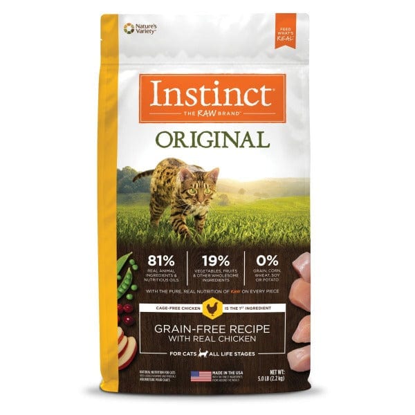 Instinct Original Grain-Free Dry Cat Food with Real Chicken - High Protein Natural Kibble for Indoor & Outdoor Cats - Perfect for Daily Meals & Healthy Digestion