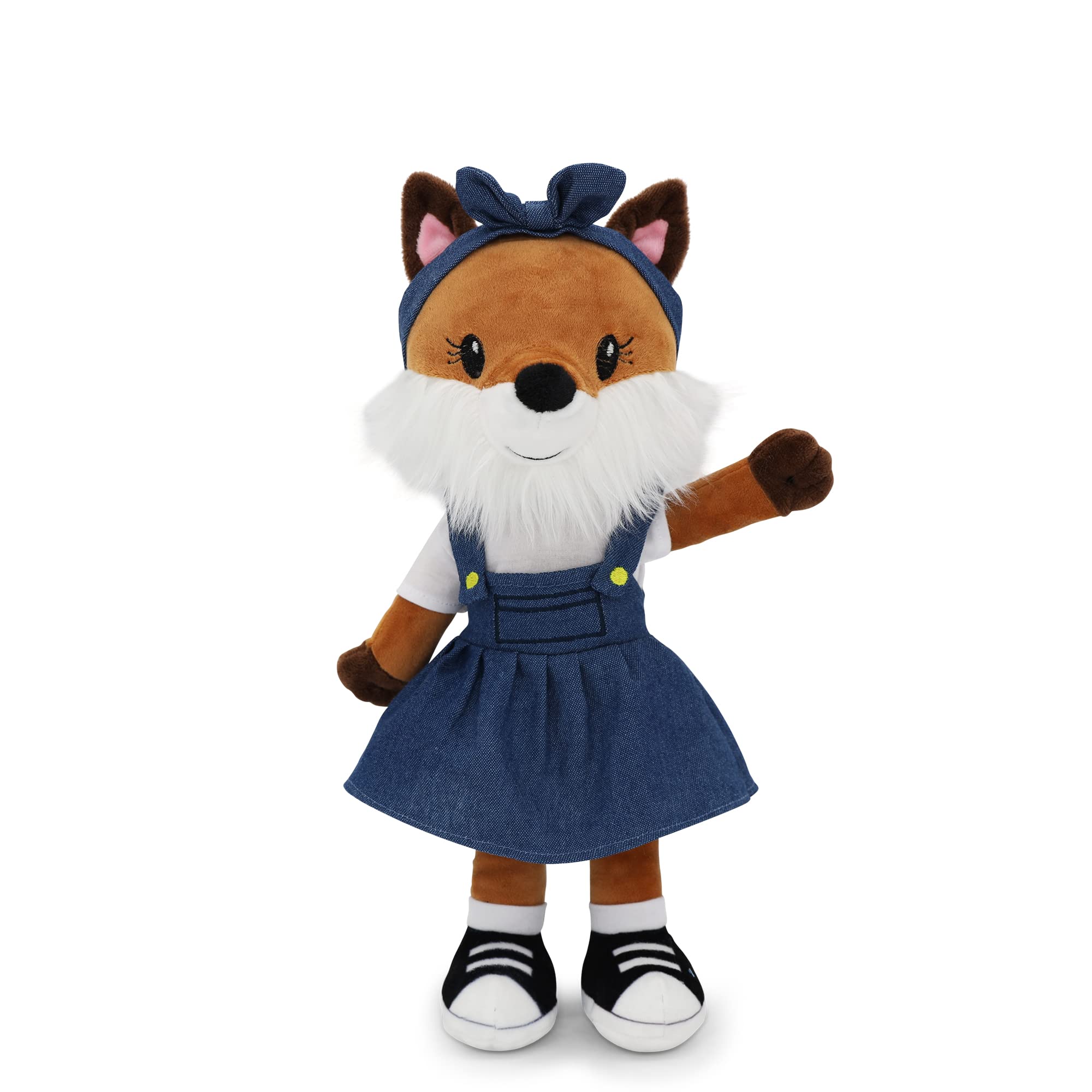 Eimmie Playtime Plushible Soft Rag Doll - 14 Inch Fox Plush Toy for Baby Girls & Toddlers | First Doll Gift, Cuddly Stuffed Animal for Nursery, Bedtime & Playtime