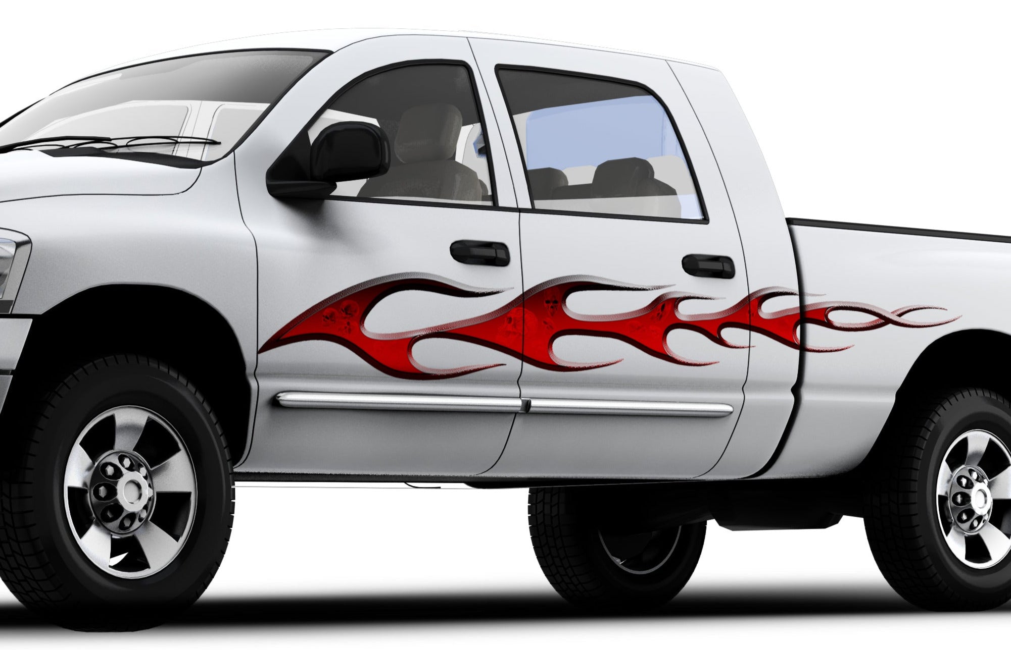 Flame Skull Decals for Cars & Trucks - High-Quality Vinyl Stickers for Side Windows & Body - Perfect for Motorcycle Helmets, Laptops, and DIY Customization