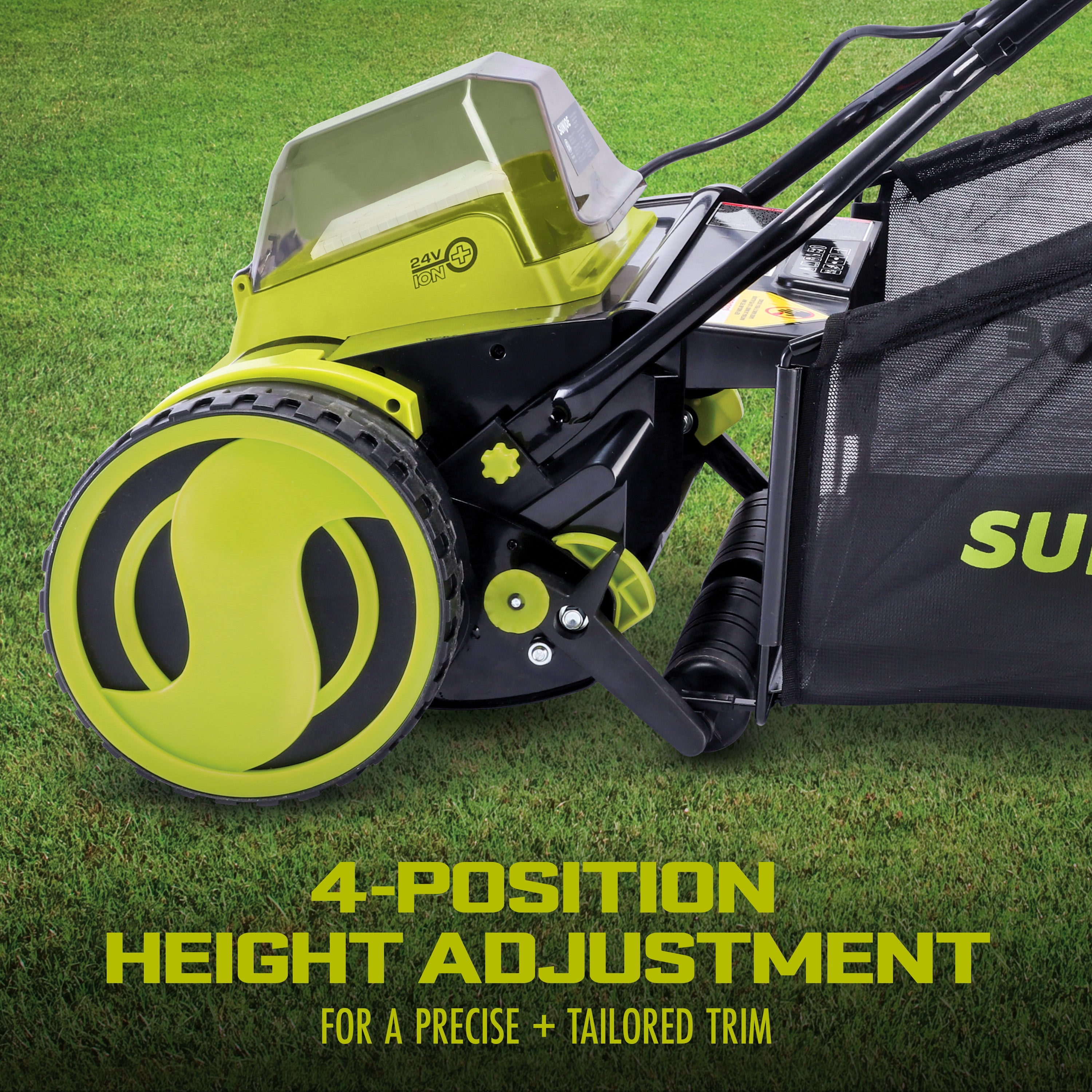 Sun Joe 24V CRLM15 15-Inch Cordless Push Reel Lawn Mower with 4.0Ah Battery & Charger | 24 Volt Lithium-Ion | Grass Collection Bag Included | Perfect for Small to Medium Yards & Eco-Friendly Lawn Care