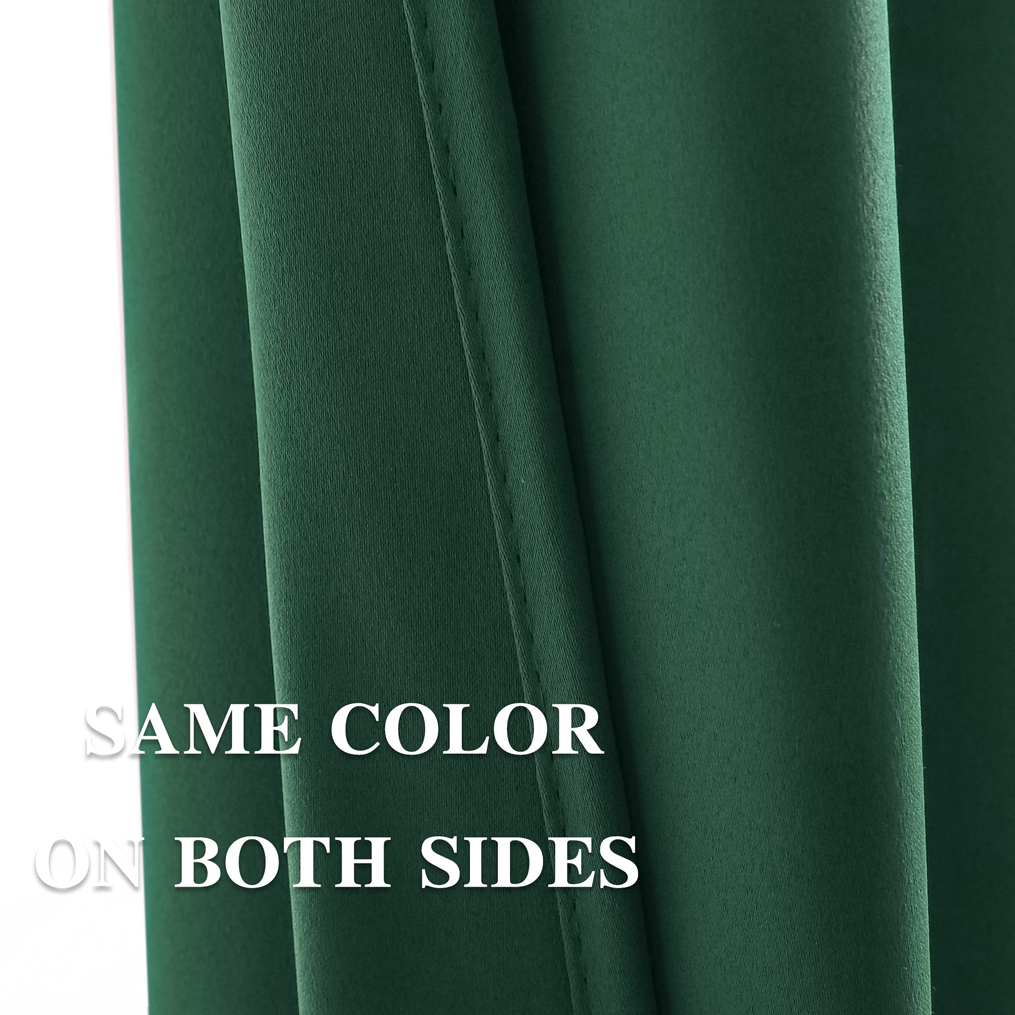 YGO Blackout Valance Curtains - Hunter Green, Pack of 2 for Kitchen Windows