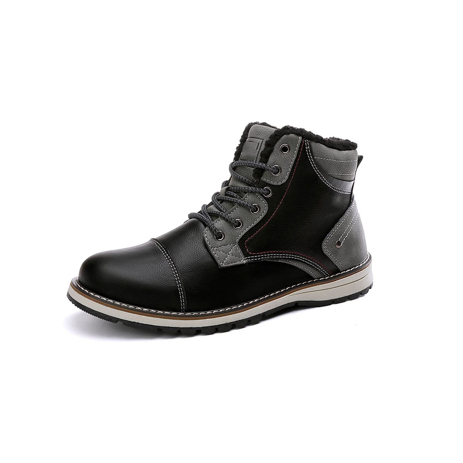 GAGC Men's Waterproof Winter Boots - Warm Fur Lined Ankle Snow Boots for Outdoor Work & Casual Wear | Slip-Resistant Safety Shoes | Perfect for Hiking, Snow & Cold Weather (Size 8)