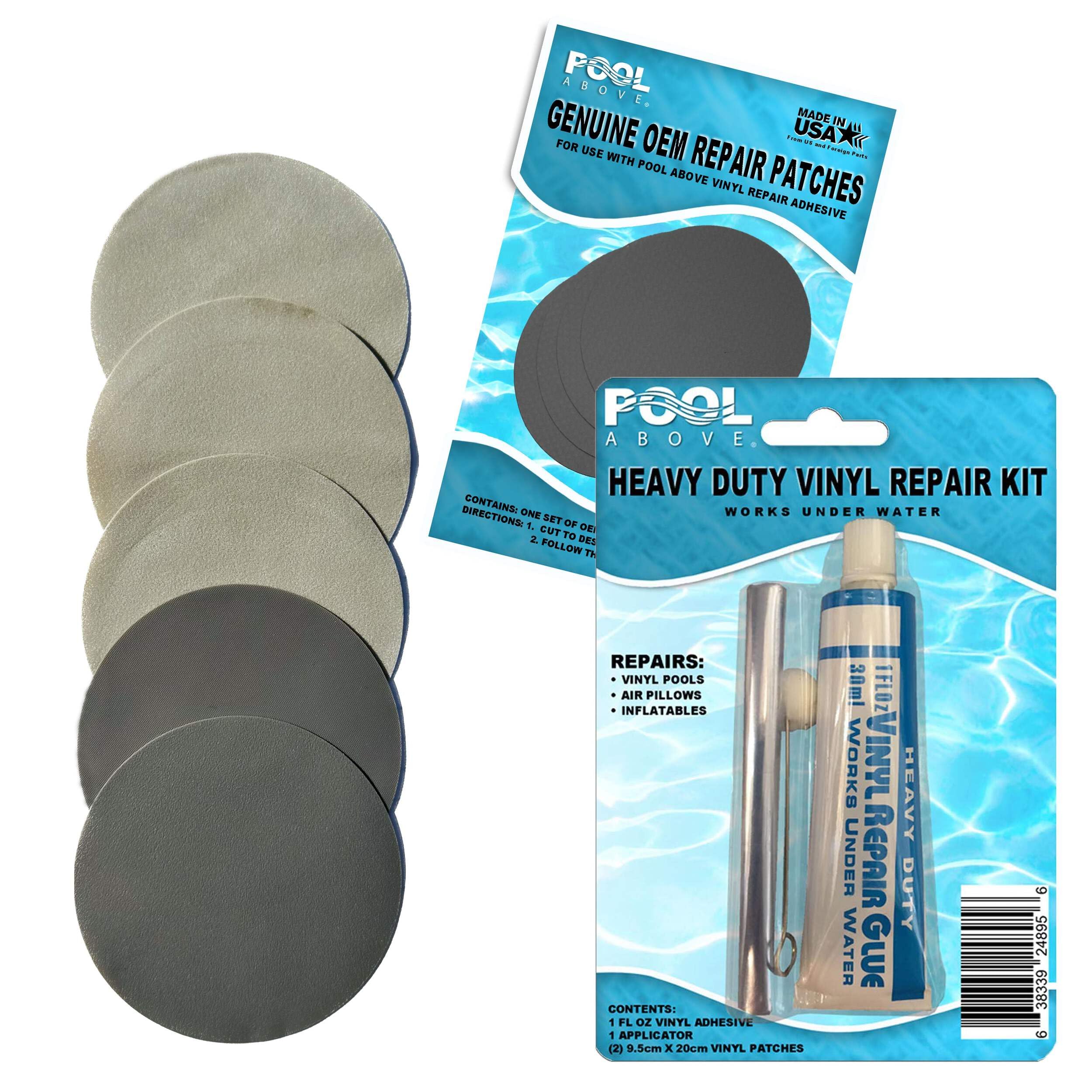 Durabeam Single Fiber Tech Airbed Repair Kit with Vinyl Glue & Gray/Beige Patches | Quick Fix for Leaks | Perfect for Camping, Travel & Home Use