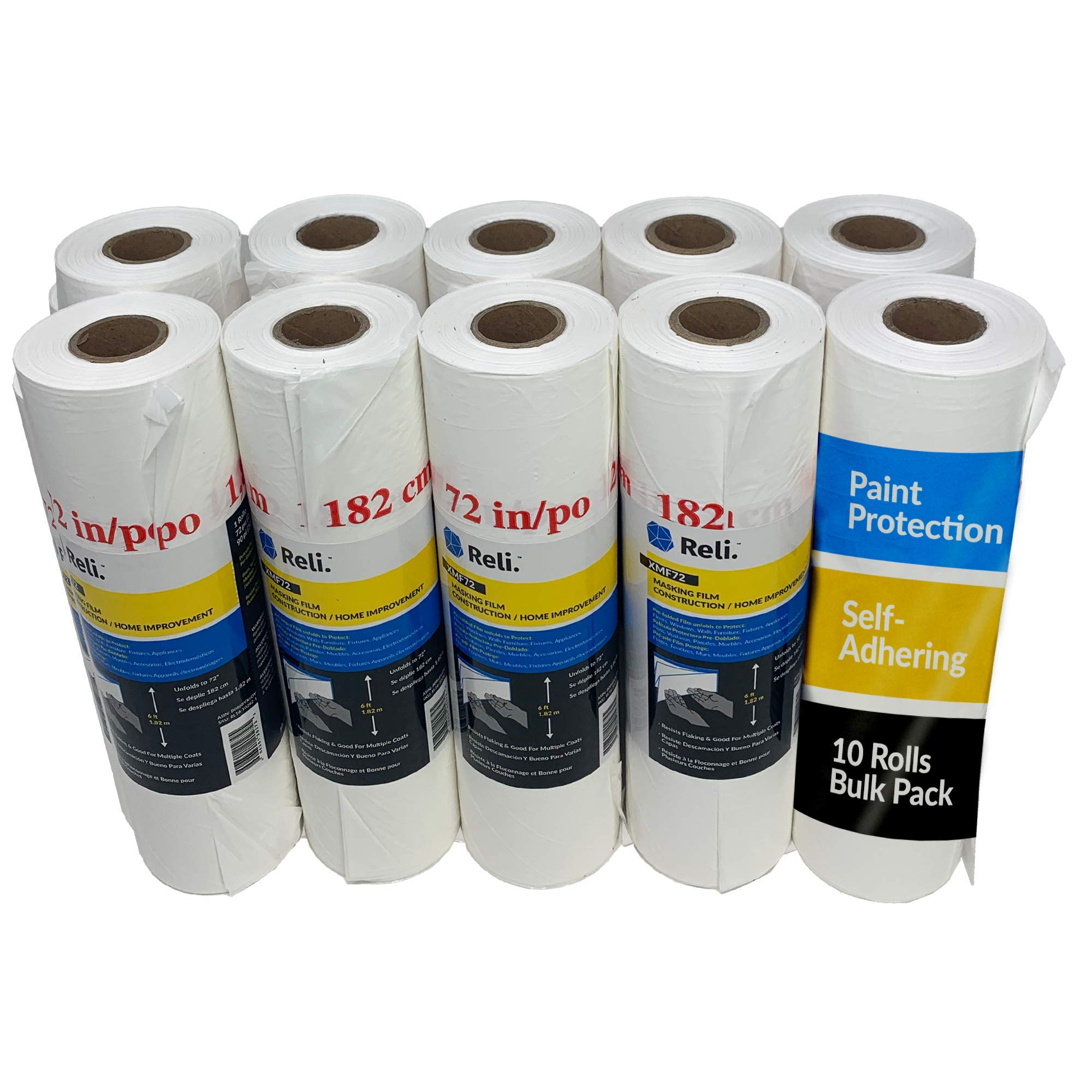 Premium Masking Film 10 Rolls Bulk (90' x 72