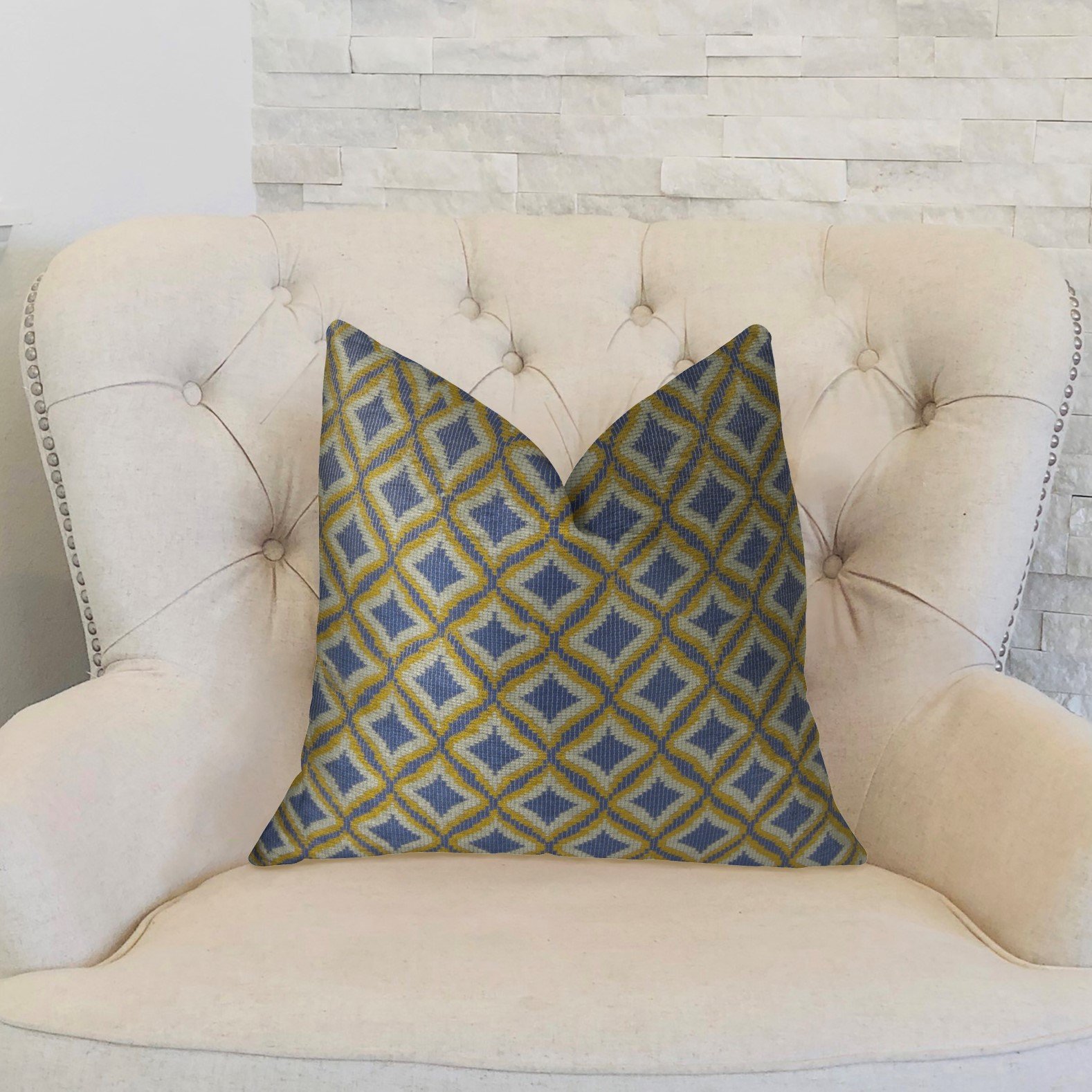 Plutus Luv Handmade Decorative Throw Pillow 26x26 Inches - Soft Lavender, White & Yellow Boho Pillow Cover for Couch, Bed, Sofa - Home Decor Accent for Living Room & Bedroom