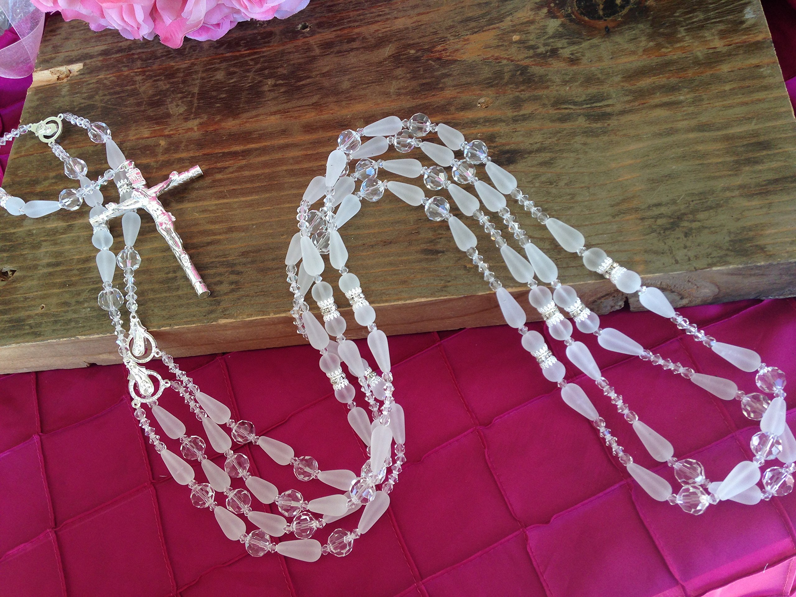 Traditional Crystal Wedding Lasso - Elegant Crystal Wedding Rosary for Catholic Ceremonies | Lazo De Boda De Crystal for Bridal Unity Rituals | Perfect for Wedding, Vow Renewal & Quinceañera Celebrations