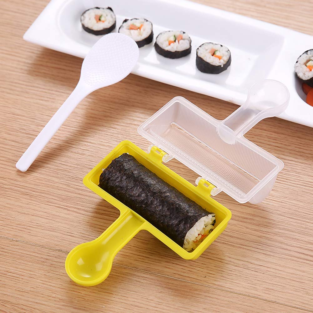 Premium Sushi Maker Kit - 4-in-1 Sushi Mold, Rice Ball Maker & Kitchen Tool Set for Homemade Sushi (Yellow) | Perfect for Meal Prep, Party Platters & Japanese Cooking at Home