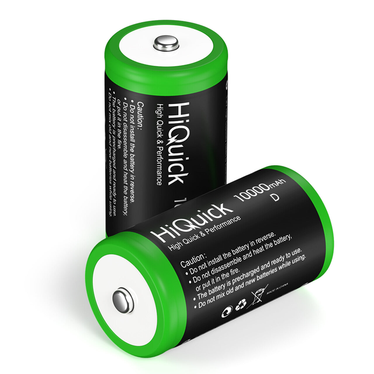 HiQuick D Cell NiMH Rechargeable Batteries 10000mAh 1.2V - 8 Pack Long Lasting High Capacity Batteries for Flashlights, Toys, Radios & Emergency Devices