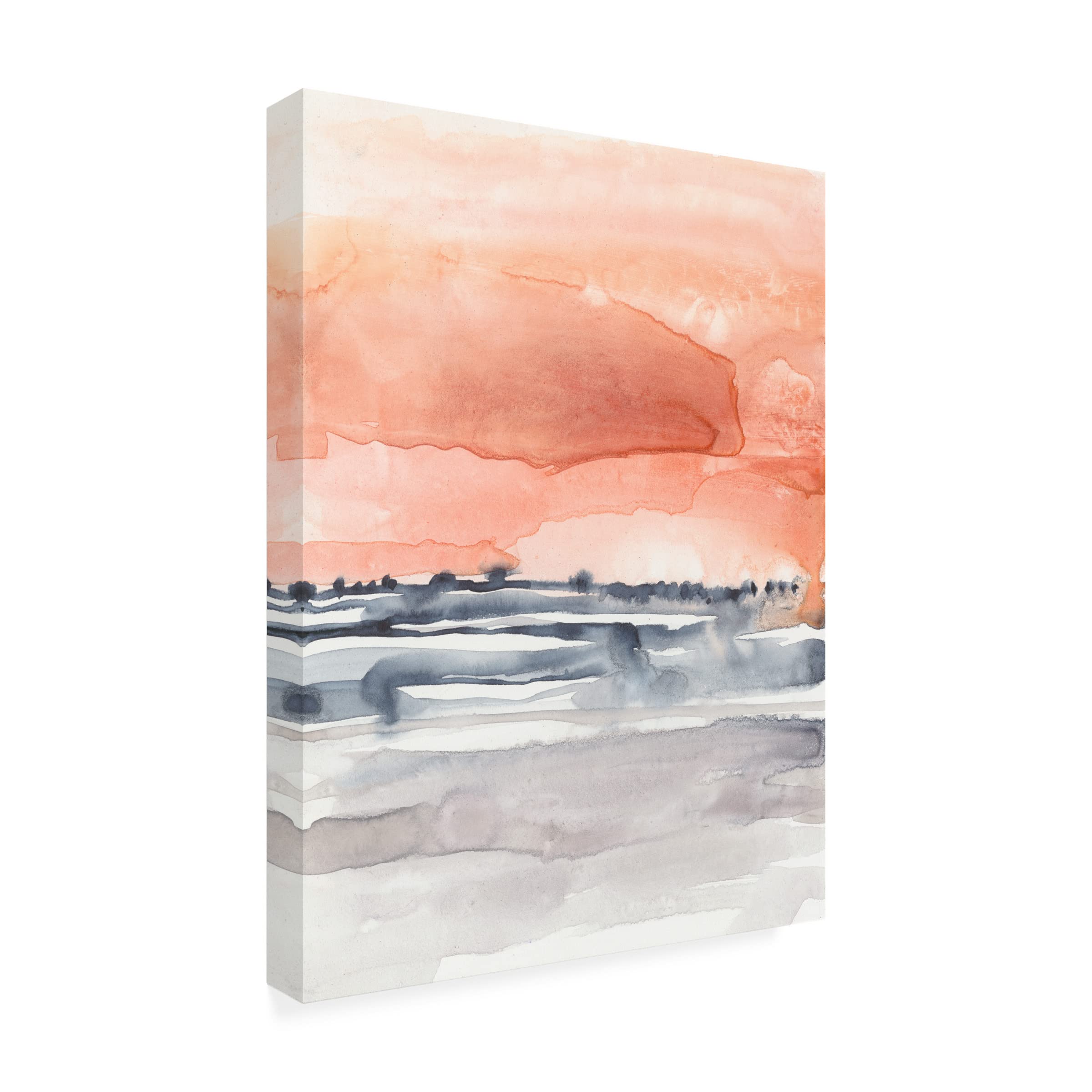 Jennifer Goldberger 'Coral Sky II' Canvas Wall Art Print - Modern Abstract Ocean Painting for Living Room, Bedroom & Office Decor