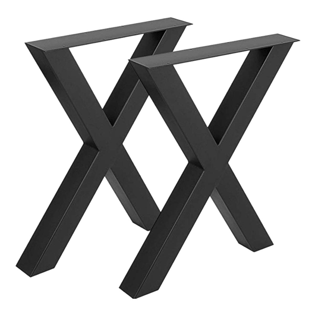 Heavy-Duty X-Shaped Iron Table Legs - Black Lacquered, High Load-Bearing & Non-Slip for Side Tables, Bar Tables, Conference Tables - Perfect for Home, Office & Restaurant Furniture