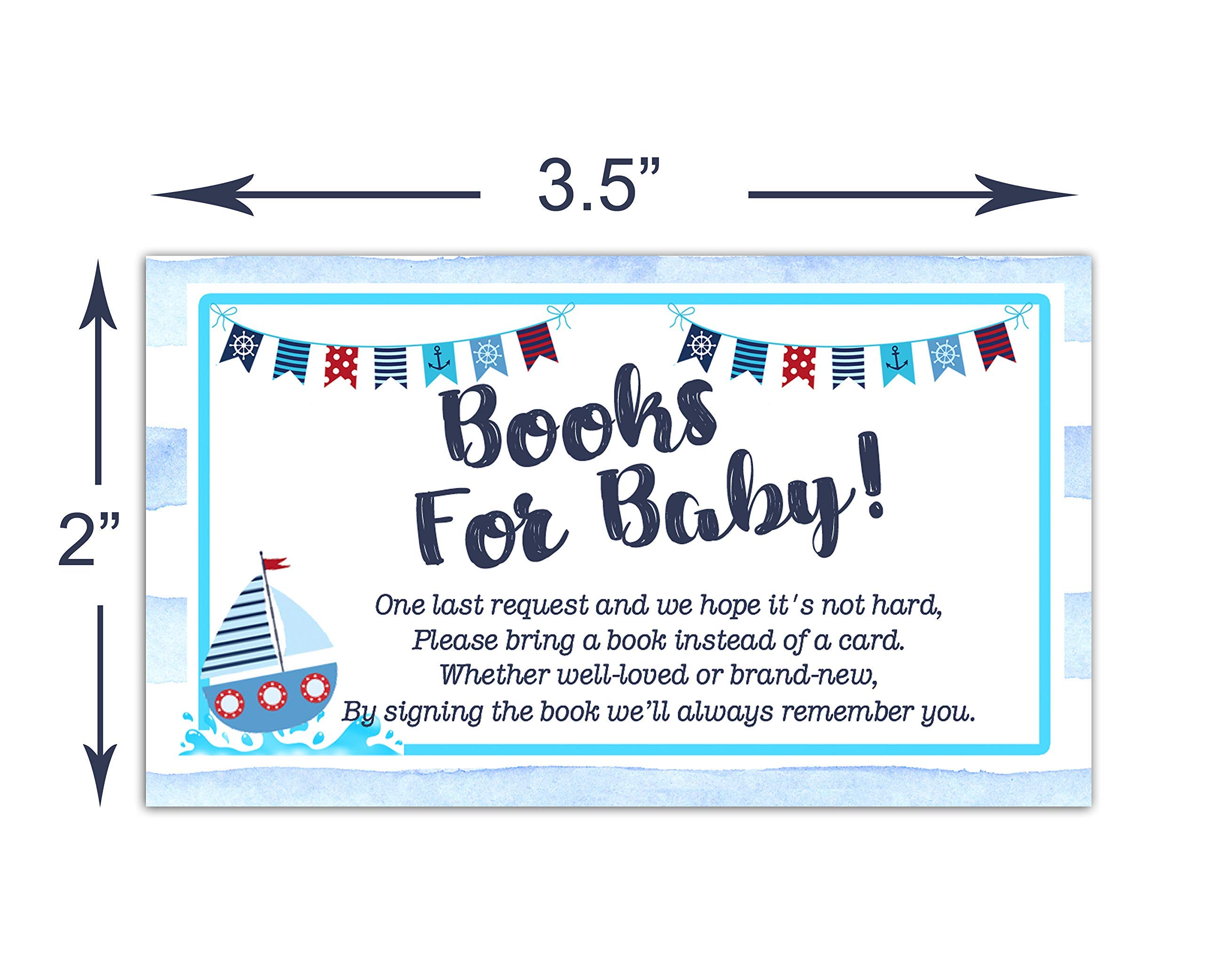 40-Piece Nautical Baby Shower Book Inserts Set - Perfect for Baby Showers, Birthdays & Nursery Decor | Gender Neutral Ocean-Themed Party Favors
