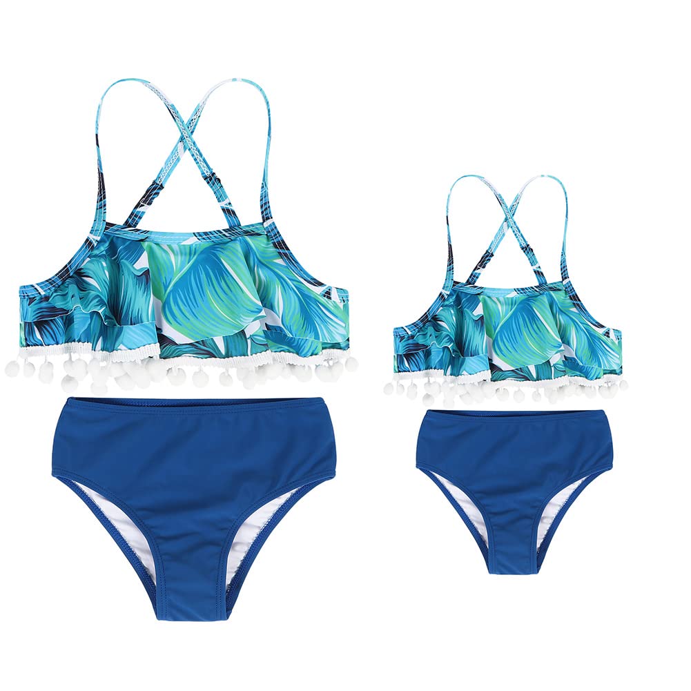 HenzWorld Matching Family Swimsuits - Mommy and Me 2-Piece Bikini Set, High Waisted Swimwear for Women & Kids | Perfect for Pool, Beach Vacations & Family Photos