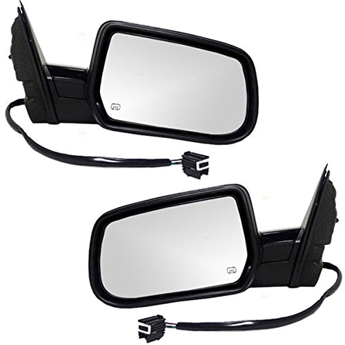 Power Heated Rear View Door Mirror Pair for 2010-2011 Chevy Equinox & GMC Terrain - Smooth Design, Defrost Function | Perfect for Winter Driving & Enhanced Visibility