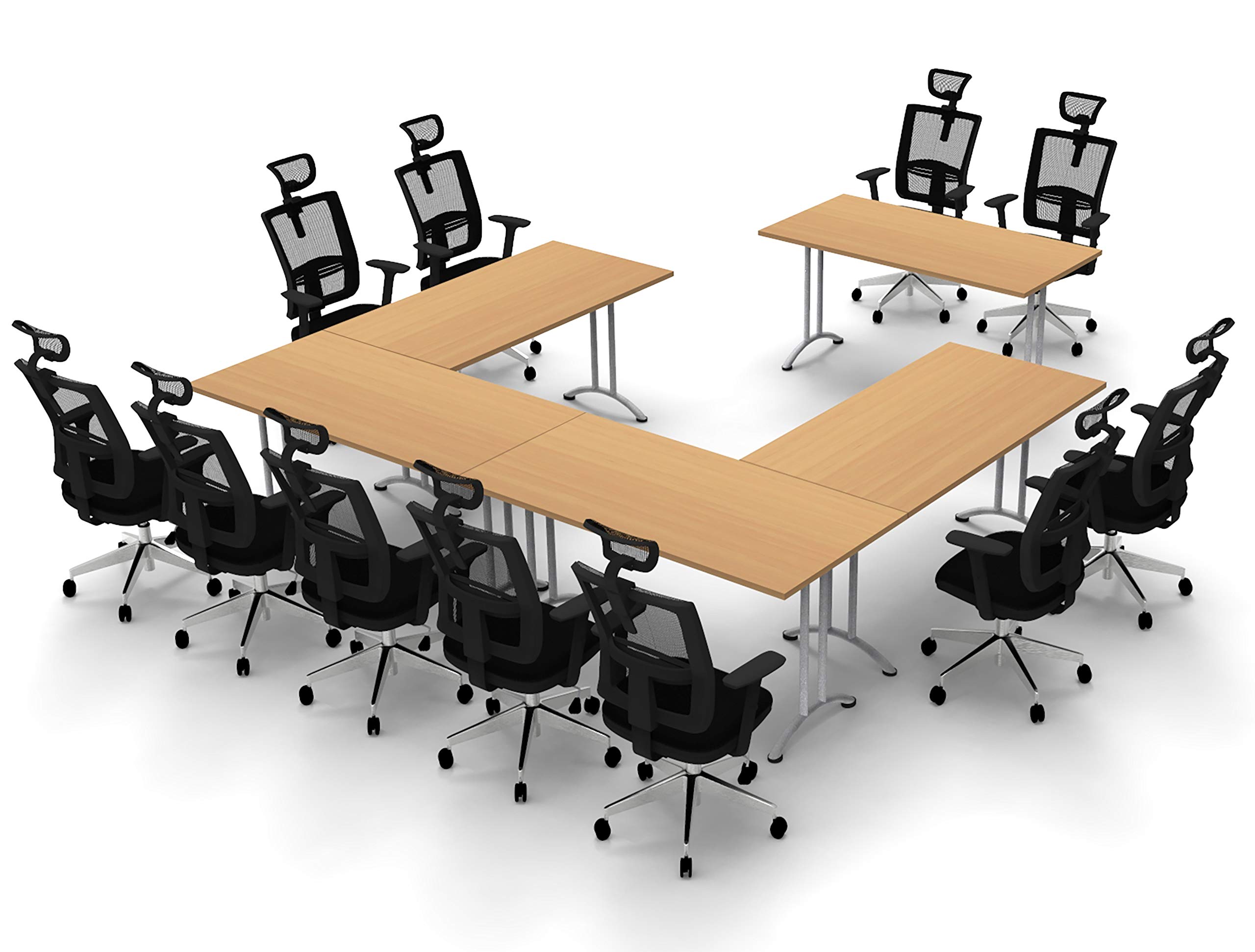 11-Person Conference Table Set with 16 Connectable Tables & Chairs - Model 5440 - Perfect for Meetings, Seminars & Office Collaboration Spaces