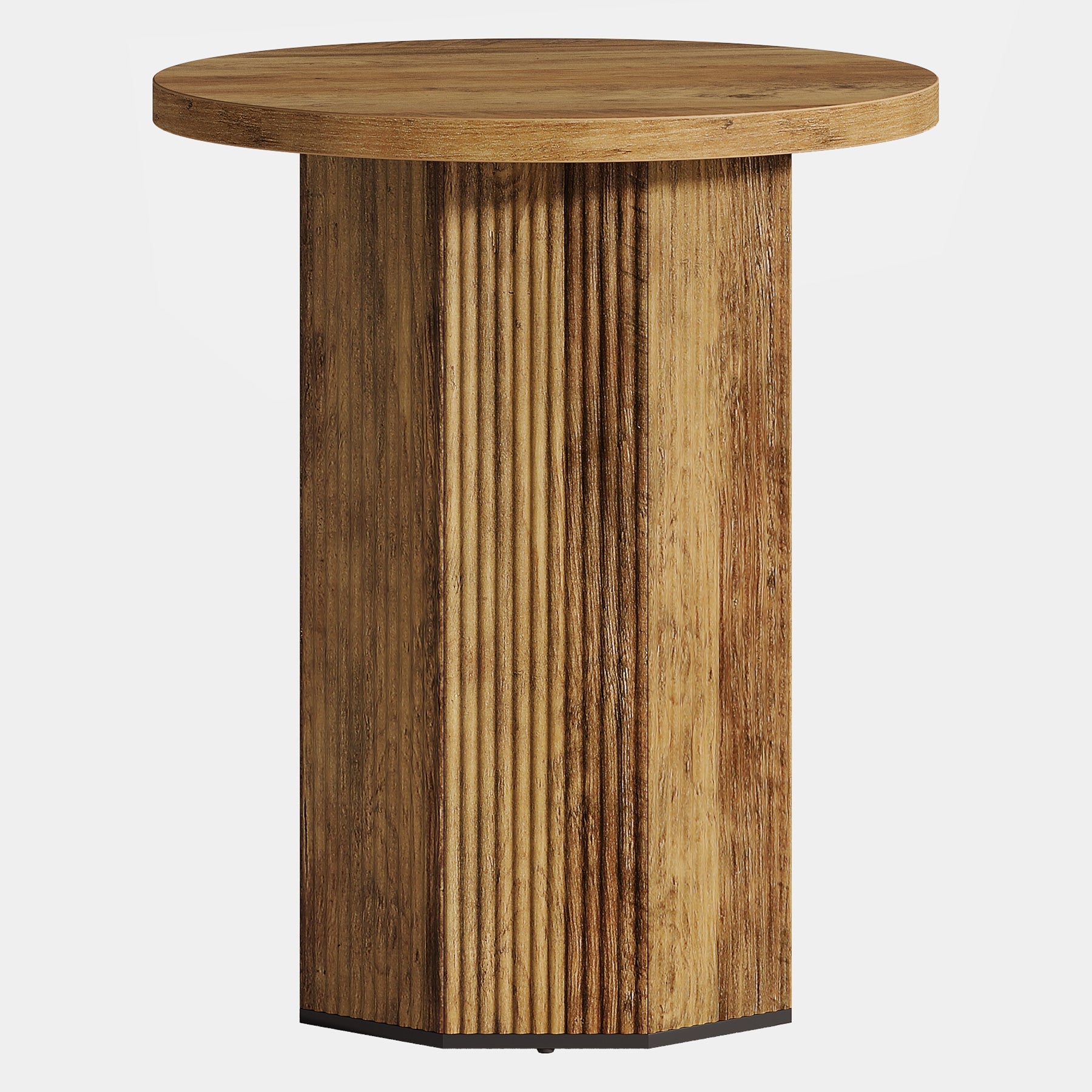 Round End Table with Stable Pedestal - Narrow Side Table & Nightstand for Living Room, Bedroom, or Office - Perfect for Small Spaces & Home Decor