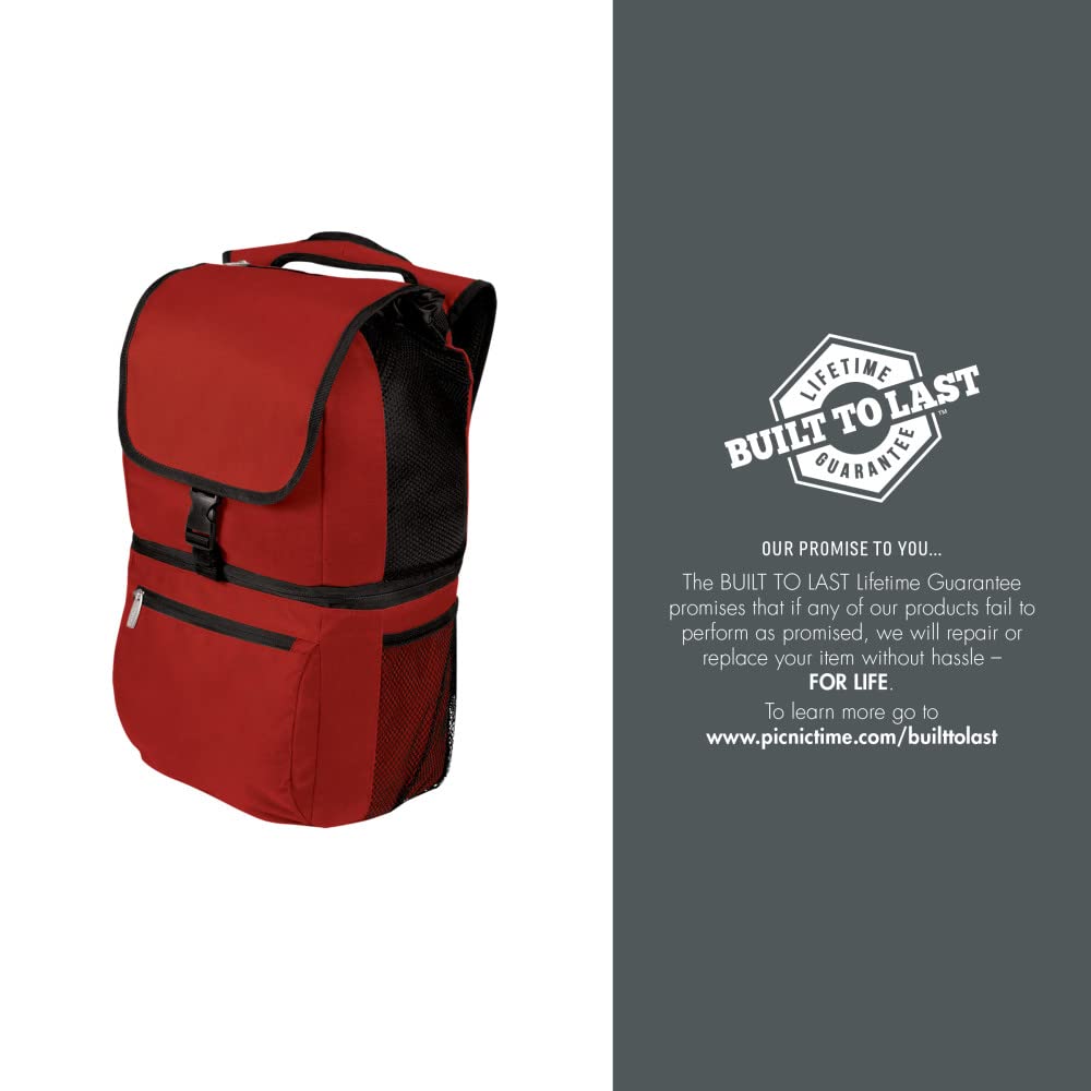 Picnic Time NCAA Louisville Cardinals Zuma Backpack Cooler - 20L Insulated Cooler Backpack for Outdoor, Tailgating, Camping & Beach - Red
