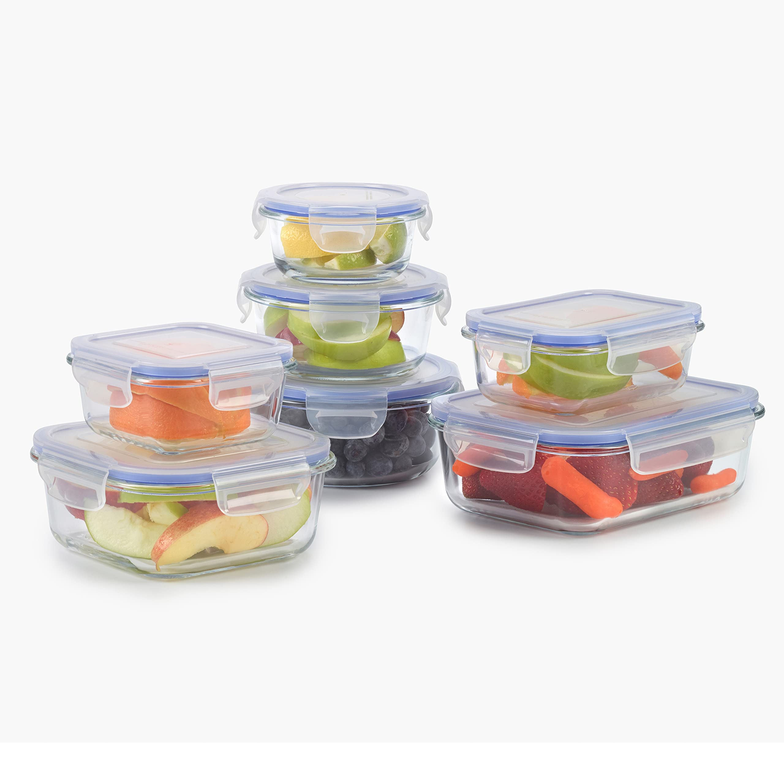 1790 Glass Food Storage Containers with Lids - 11 Pack Airtight Meal Prep Containers | Leakproof Glass Lunch Boxes | Oven & Microwave Safe up to 550℉ (22pc Set) for Meal Prep, Leftovers & Office Lunch Storage