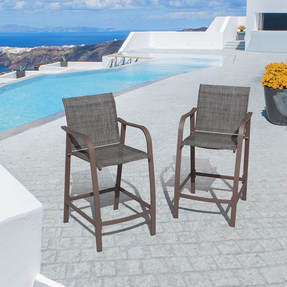 Crestlive 2-Pack Outdoor Bar Stools Set - 27.5