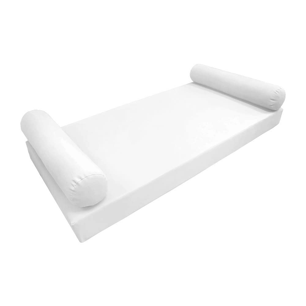 Prolinemax Style5 Twin-XL 3PC Knife Edge Outdoor Daybed Set - Mattress, Bolster Pillow & Fitted Sheet Slipcover (AD106) | Perfect for Patio, Poolside & Garden Lounging