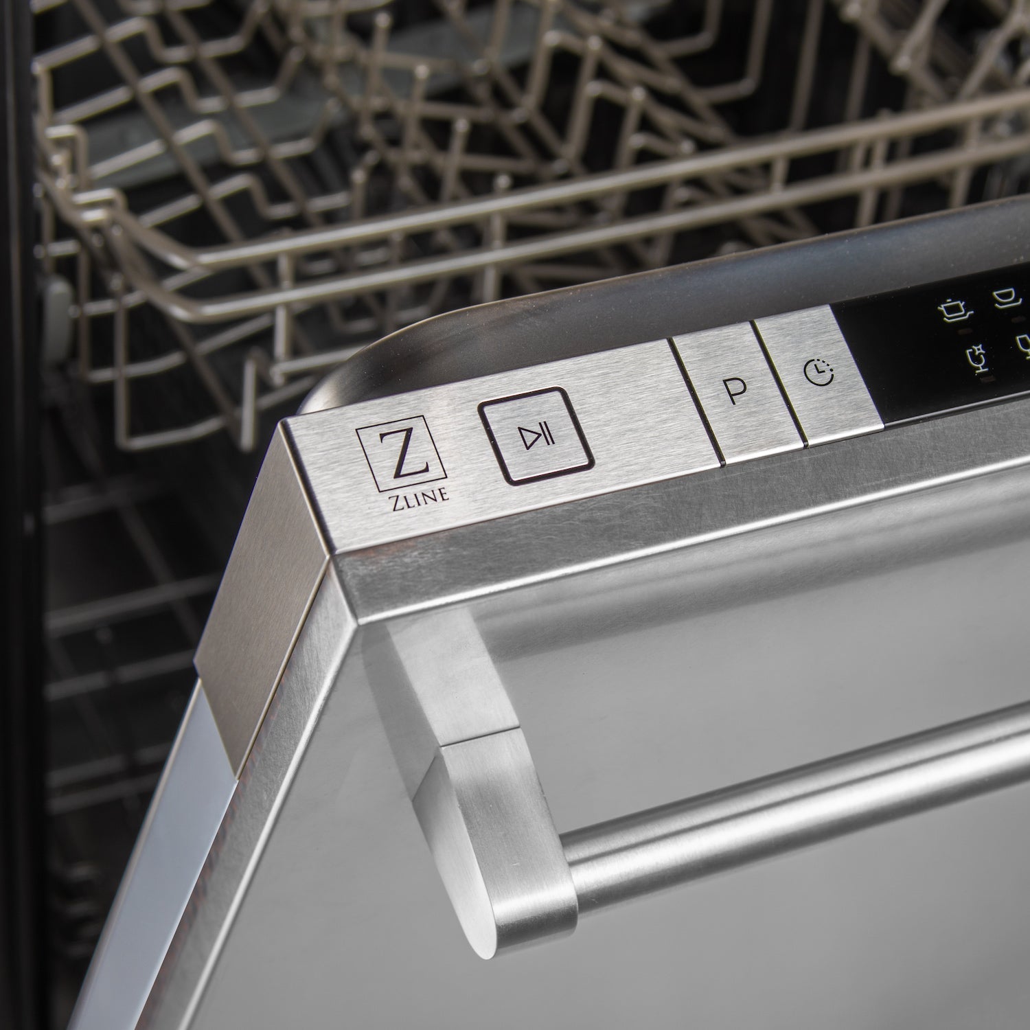 ZLINE 24-Inch Built-In Dishwasher with Satin Stainless Steel Panel & Tub, Traditional Handle, Ultra-Quiet 52dBa - Perfect for Modern Kitchens & Open-Concept Homes (Model DW SN H 24)