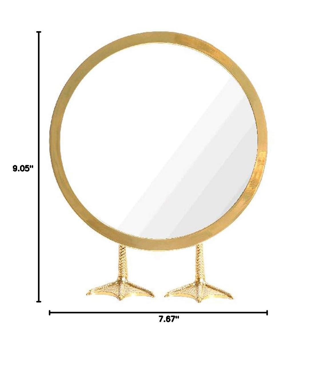 360° Adjustable Brass Duck-Foot Makeup Mirror - 7 Inch Round Vanity Mirror with Light Luxury Design for Home Decor & Beauty Station - Perfect for Bedroom, Bathroom, and Dressing Table