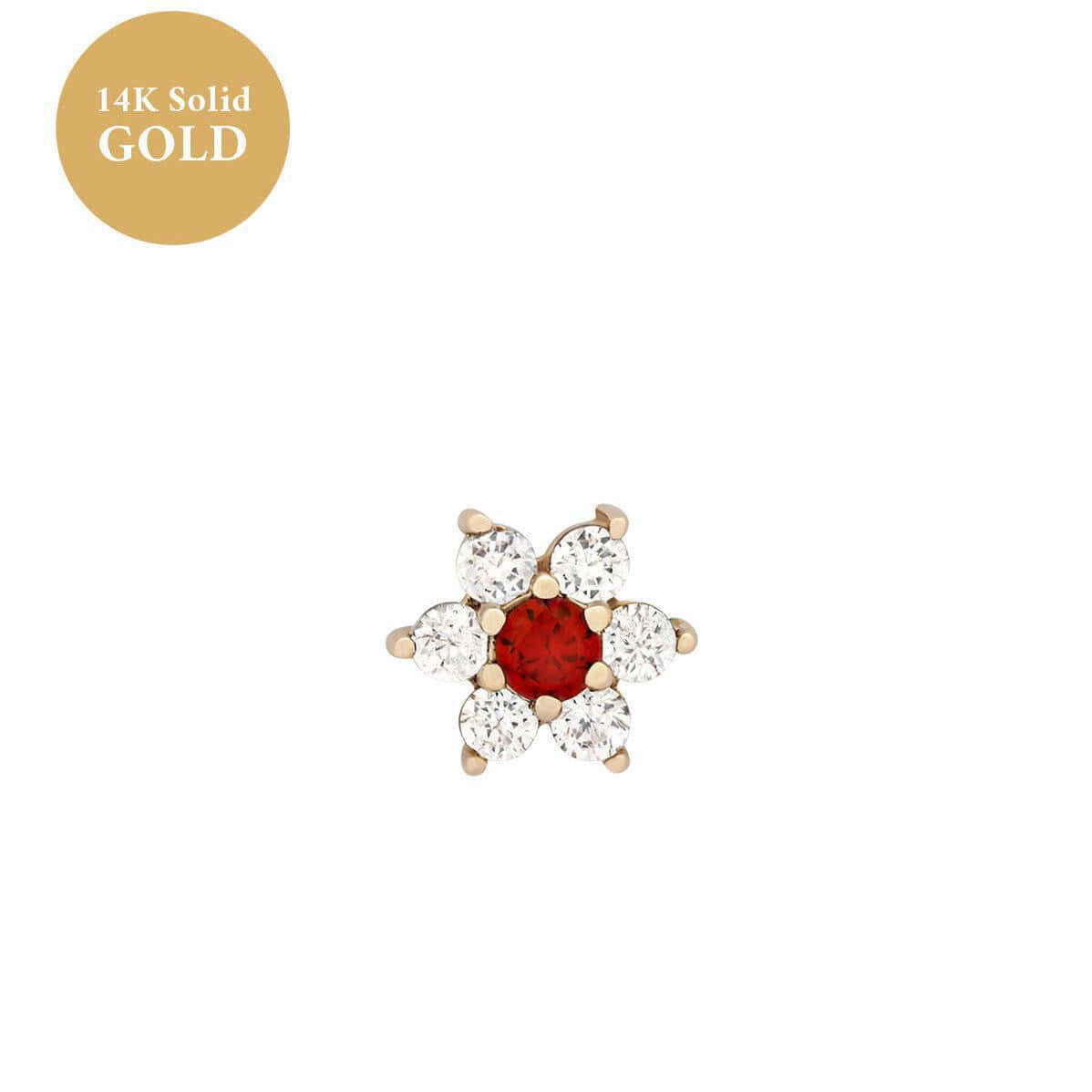 Zodiac Flower Birthstone Cartilage Piercings Stud Earrings | HSEK2311 | Perfect for Daily Wear, Gift Giving & Zodiac-Themed Jewelry Collections
