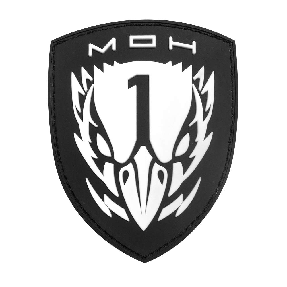 Medal of Honor Blackbird 3D PVC Patch - Glow in The Dark Military Emblem for Jackets, Hats & Backpacks - Luminous White Badge for Collectors & Veterans