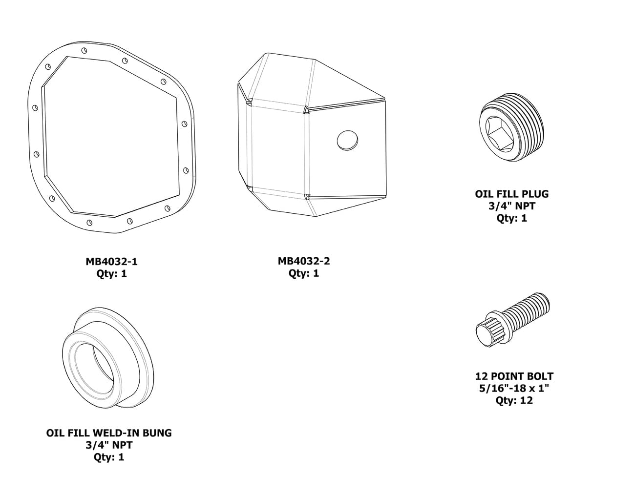 Motobilt DIY Sterling 10.25/10.5 Differential Cover - Heavy Duty Replacement for Off-Road Trucks & Jeeps - Perfect for Rock Crawling, Overlanding & 4x4 Adventures