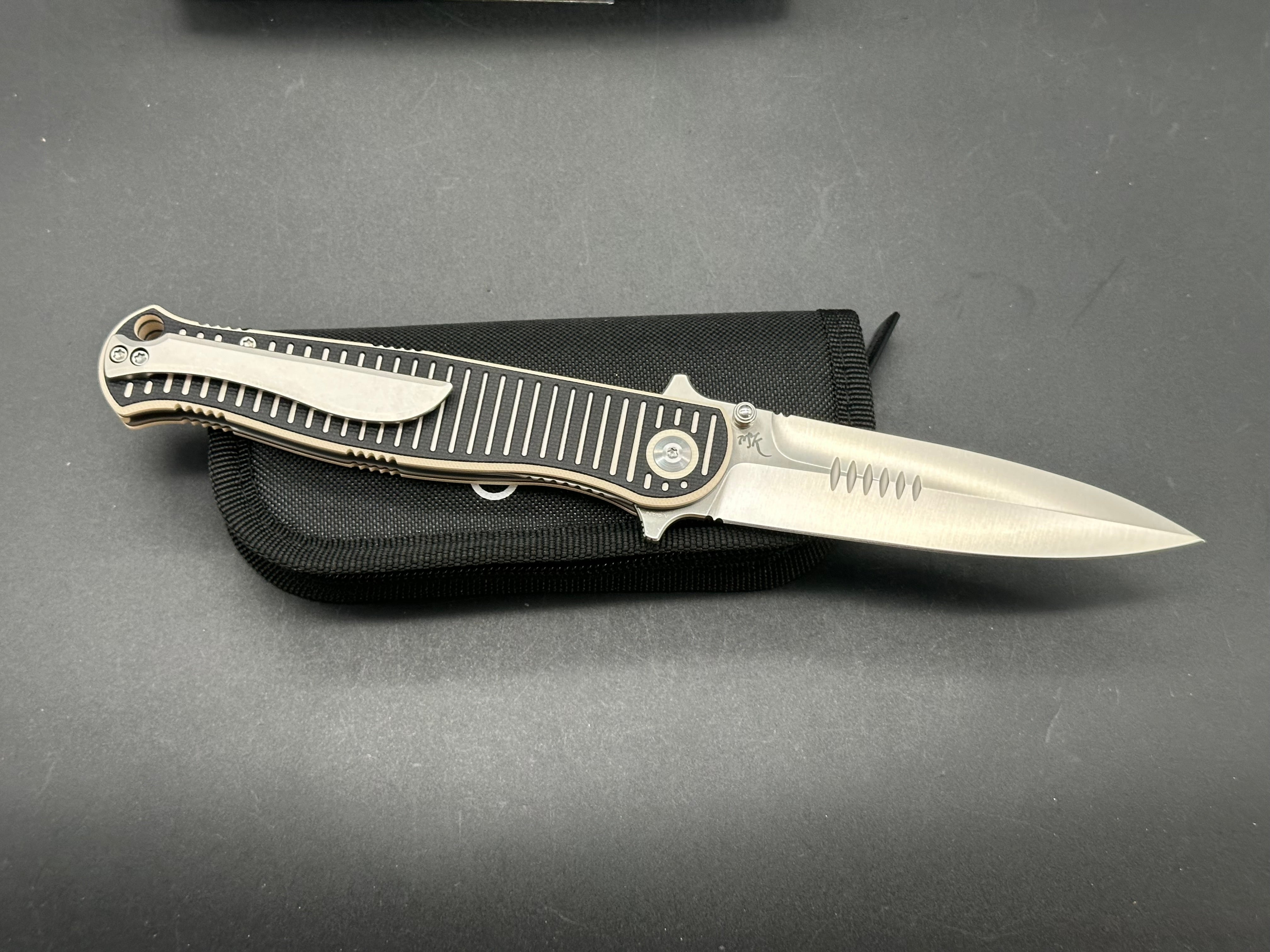 CIVIVI RS71 Folding Pocket Knife - Nitro-V Steel Blade, G10 Handle (Off-White/Black), Plain Edge Satin Finish - EDC, Camping, Hiking & Outdoor Activities