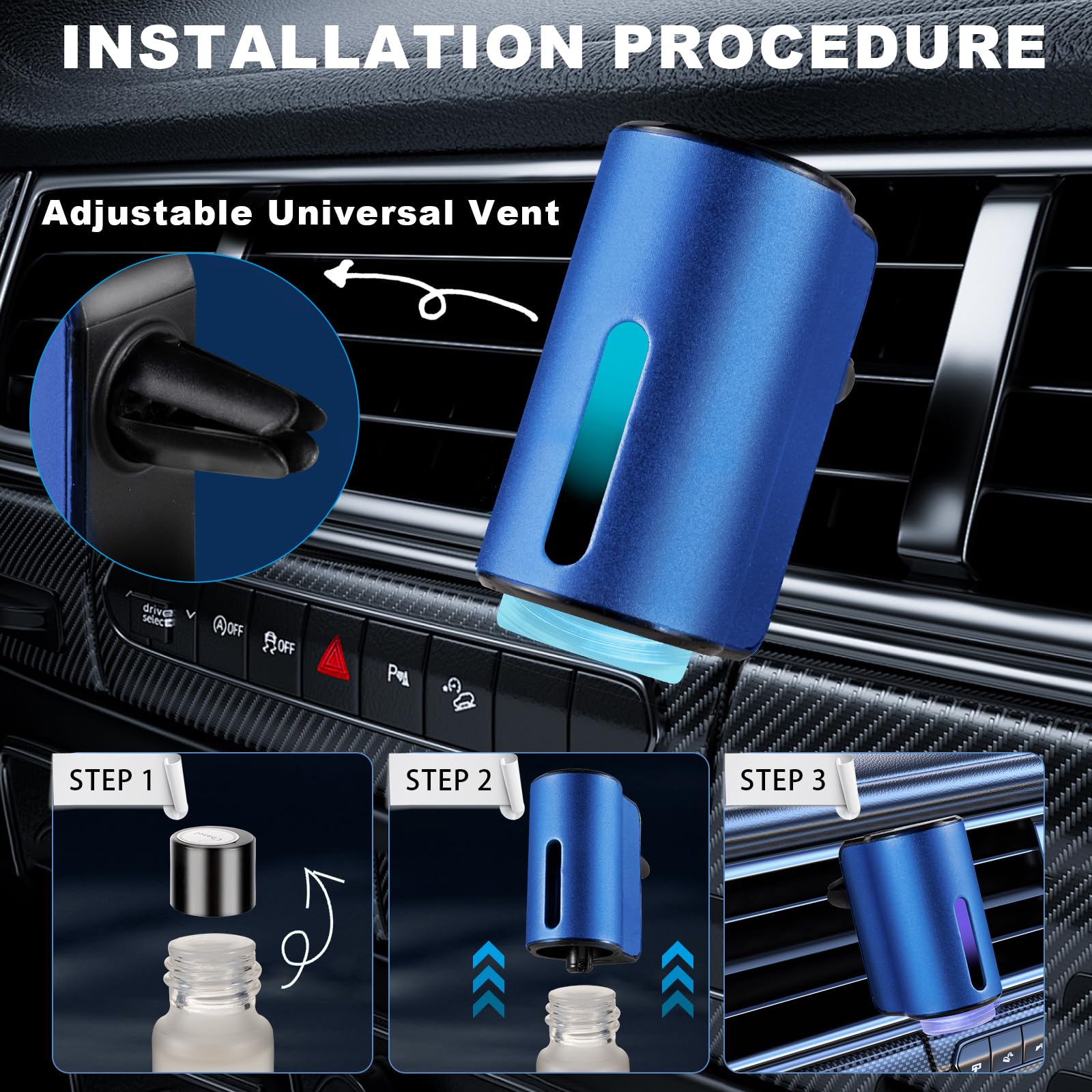 Smart Car Air Freshener Diffuser - Adjustable Fragrance Intensity, Long Lasting Scent for Auto & Vehicles - Perfect for Cars, Trucks & SUVs - Ideal for Home, Office & Travel Use