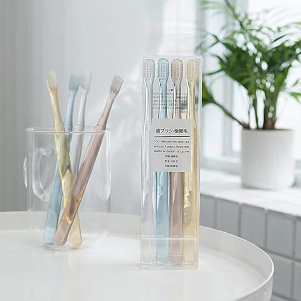 8-Piece Bristle Toothbrush Set for Adults - Soft & Hard Bristles, Eco-Friendly Dental Care - Perfect for Travel, Home & Office Use
