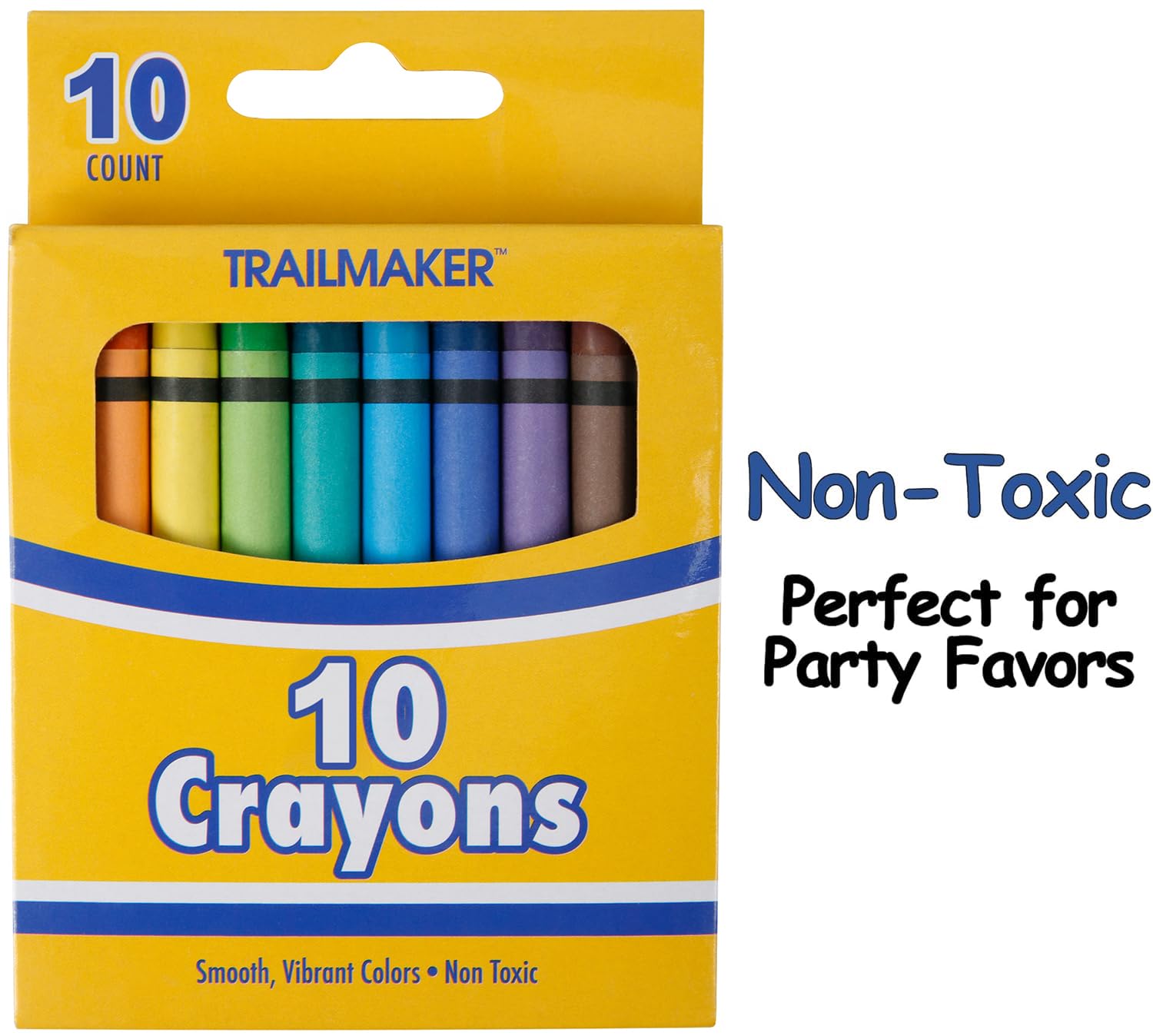100-Pack Bulk Crayons for Kids - Bright Wax Coloring Crayons (10 Per Box) - Perfect for Classroom Art Supplies, Birthday Party Favors & Kids' Creative Activities