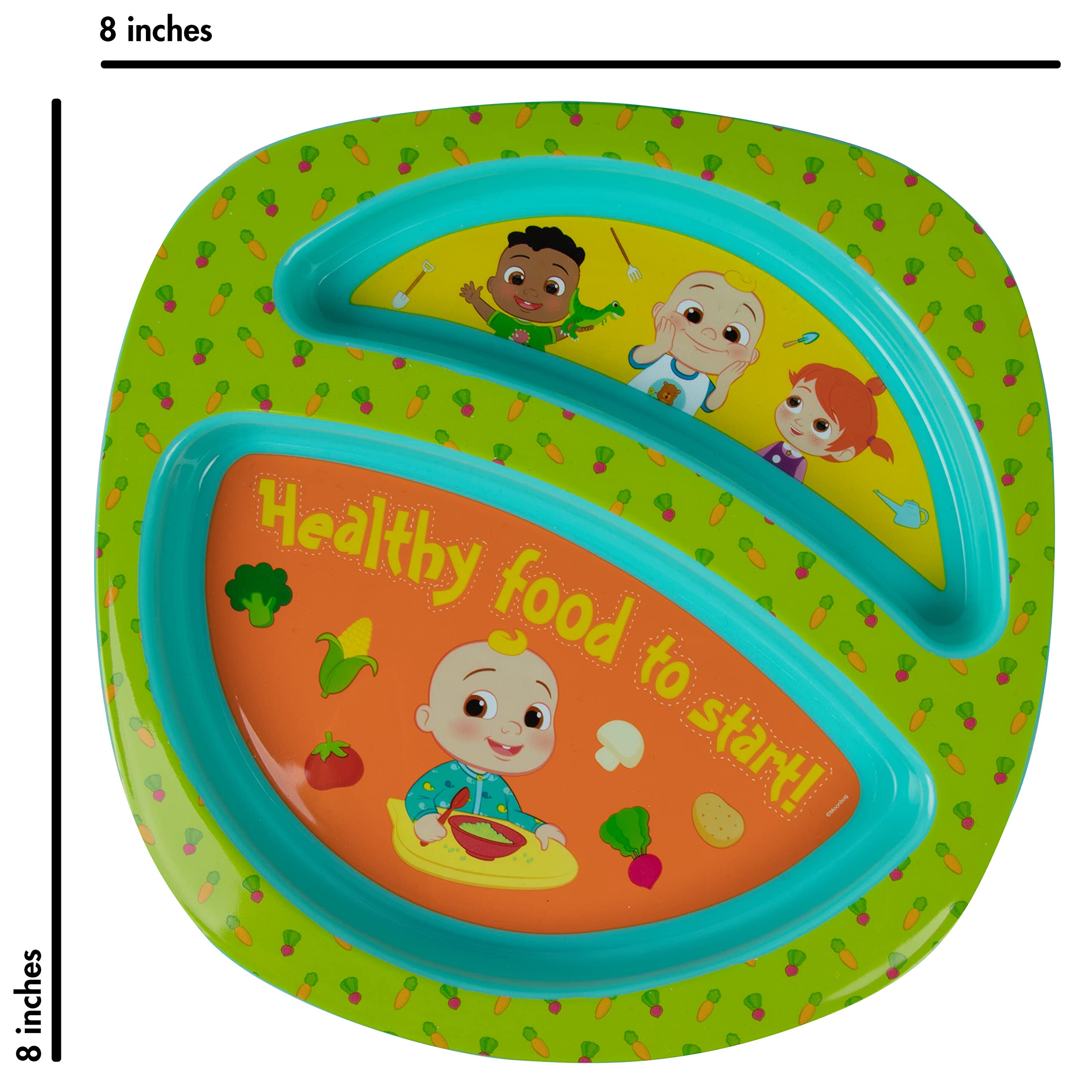 **CoComelon Toddler Dinnerware Set - 4-Piece Kids Plates & Utensils for Mealtime Fun | Perfect for Daycare, Home, and Travel**