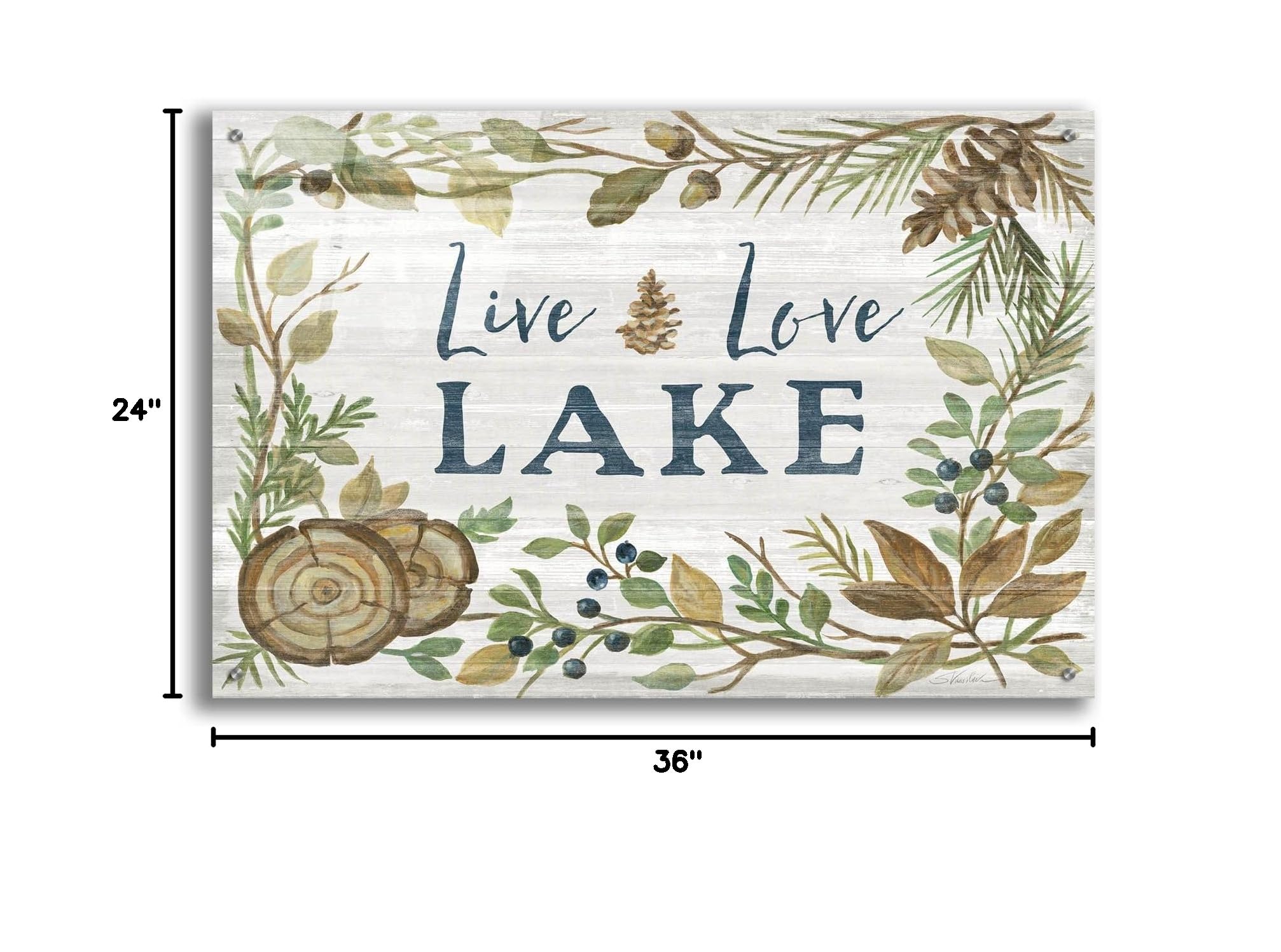 Silvia Vassileva Lakeside Retreat III Acrylic Glass Wall Art - 36x24 Inches Modern Abstract Painting for Living Room, Bedroom & Office Decor