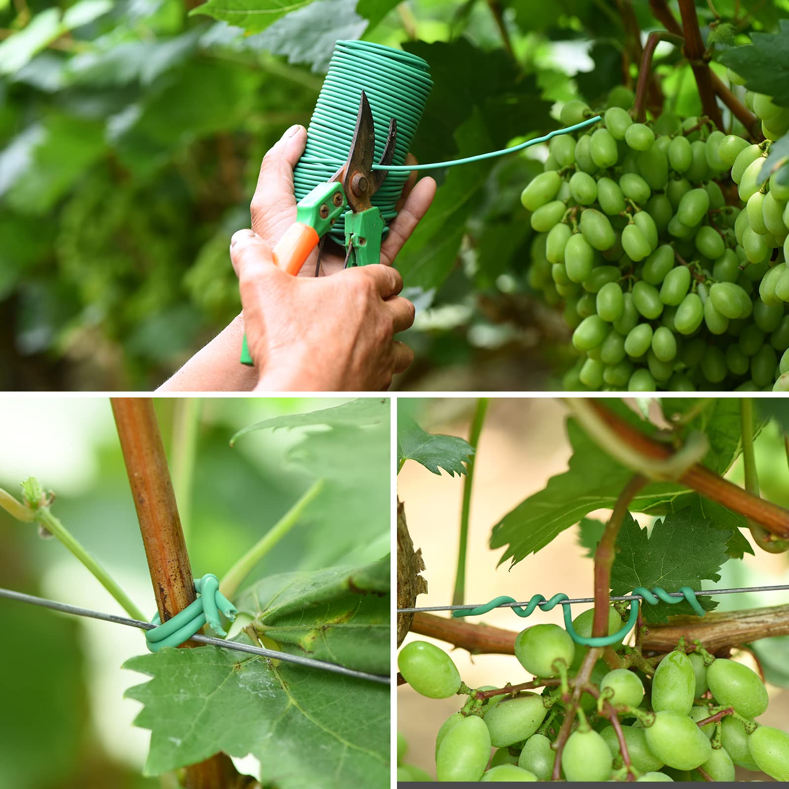 80 Feet Soft Plant Ties - Green Twist Ties with 20 PCS Clips for Gardening, Home Organization & Plant Support - 3mm Diameter - Perfect for Vine Training, Tomato Plants & DIY Home Decor