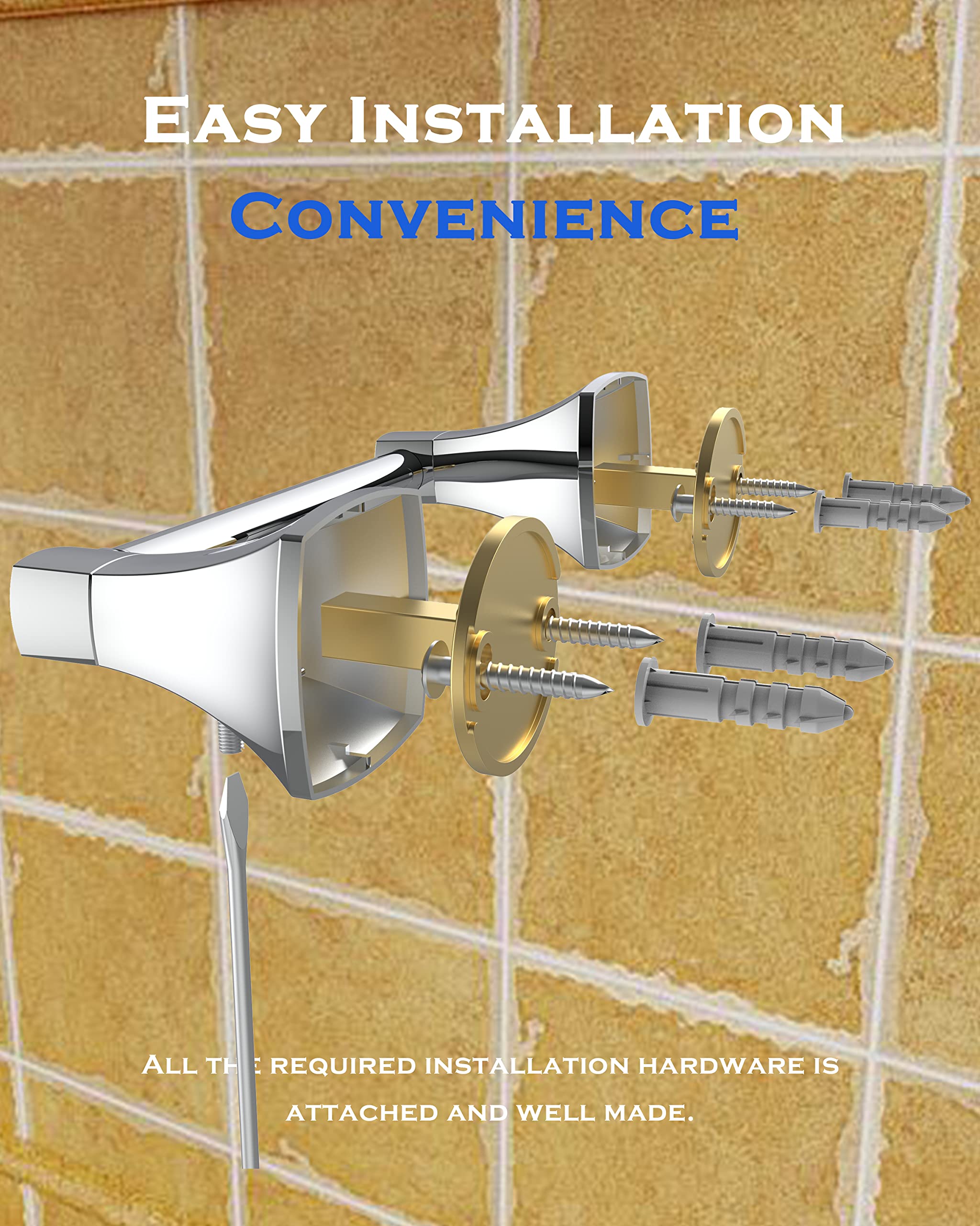 Polished Chrome Toilet Paper Holder - Stainless Steel & Zinc Allay Wall Mounted Bathroom Tissue Roll Holder with Double Post Pivoting Design | Perfect for Modern Bathrooms, Powder Rooms & Guest Washrooms