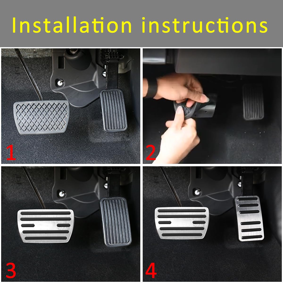 Stainless Steel Gas Fuel Oil Brake Foot Pedal Cover for Honda Accord CR-V Civic Passport Odyssey - Anti-Slip Car Accessories for Enhanced Driving Safety & Comfort