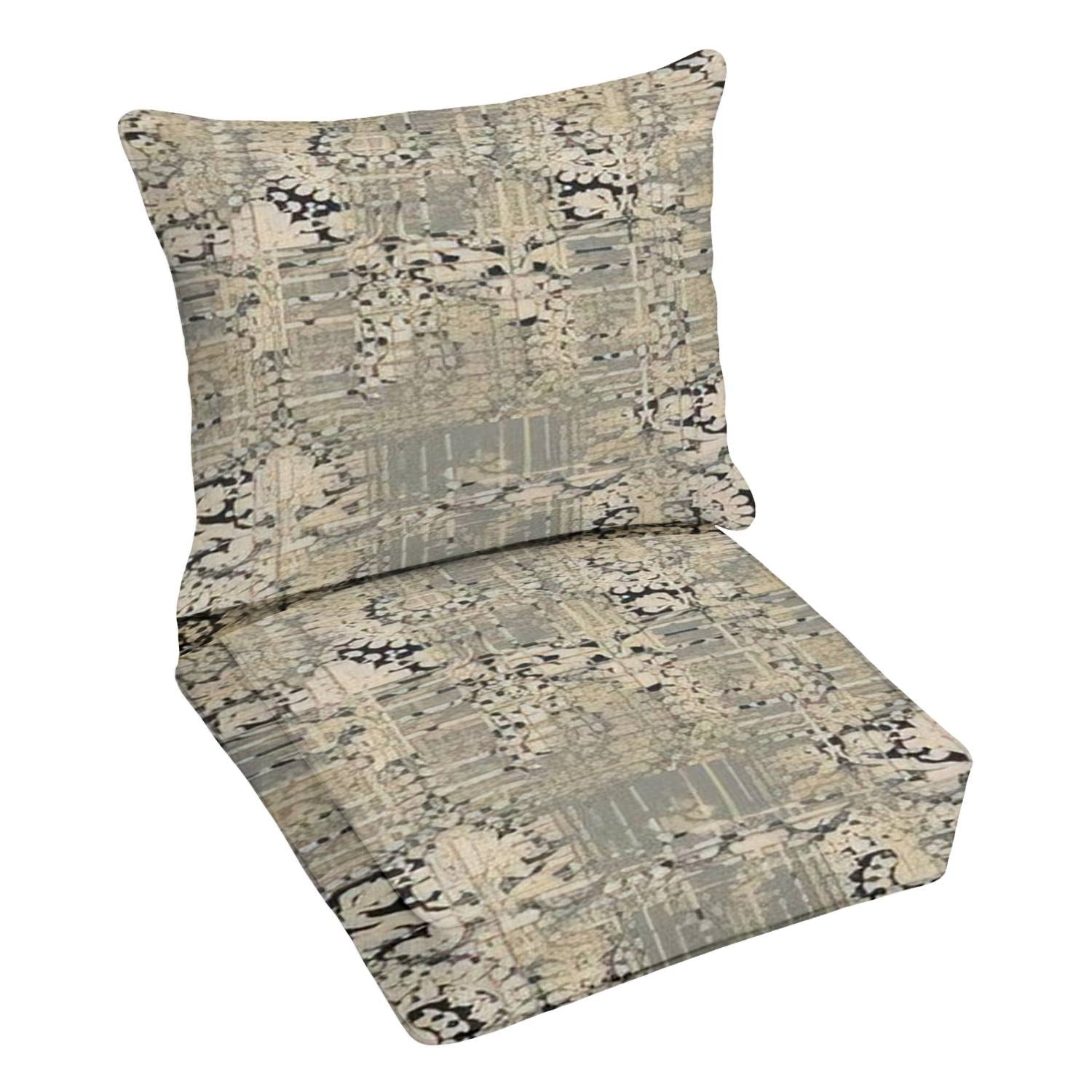 Royal Grunge Texture Outdoor Deep Seating Cushion Set - Premium Replacement Patio Furniture Cushions for Lounge Chairs & Conversation Areas | Perfect for Backyard, Poolside & Garden Relaxation