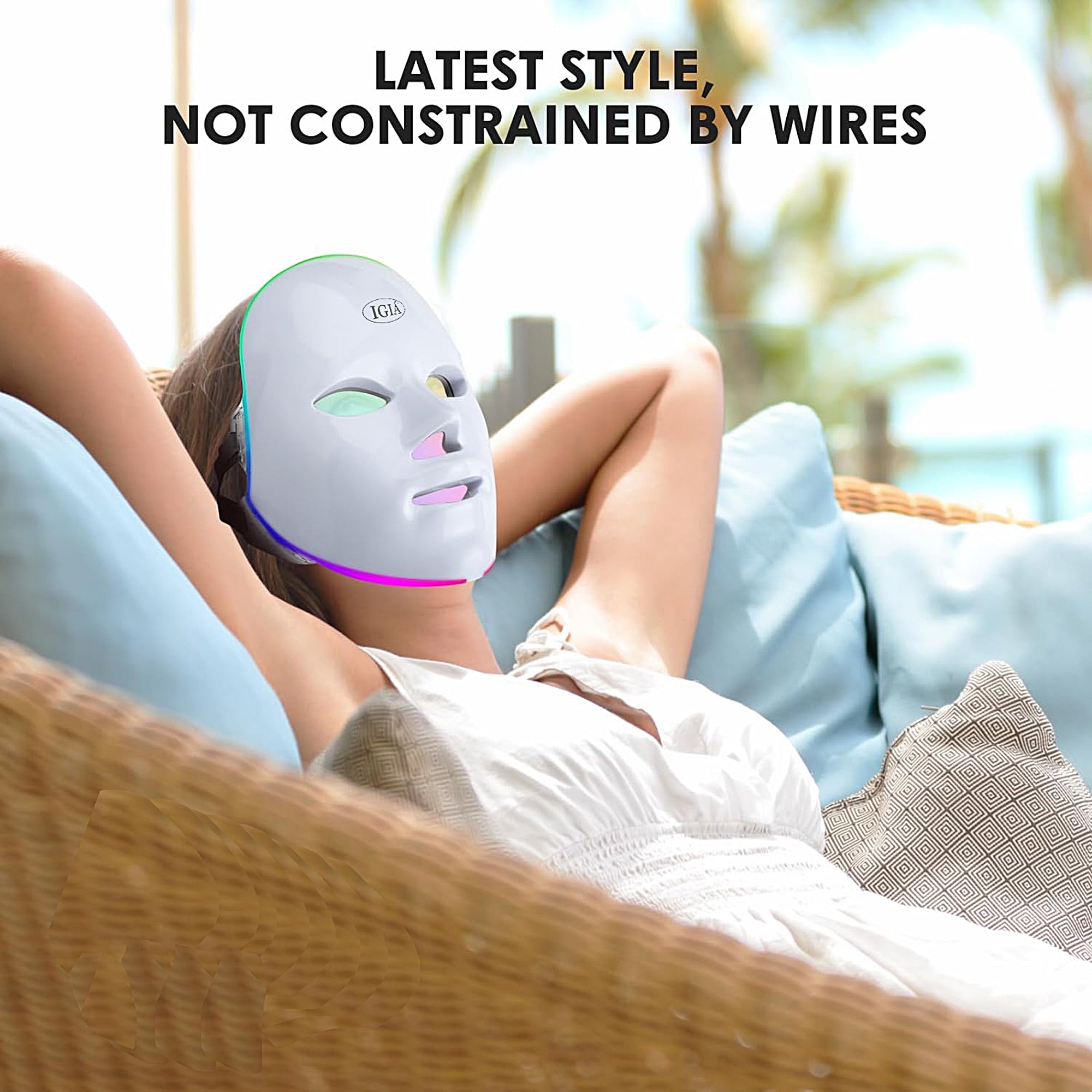 Rejuvenating LED Light Therapy Mask for Face - Anti-Aging & Skin Rejuvenation Treatment - Red & Blue Light Therapy for Acne, Wrinkles, and Skin Repair - Perfect for Home Spa & Skincare Routine