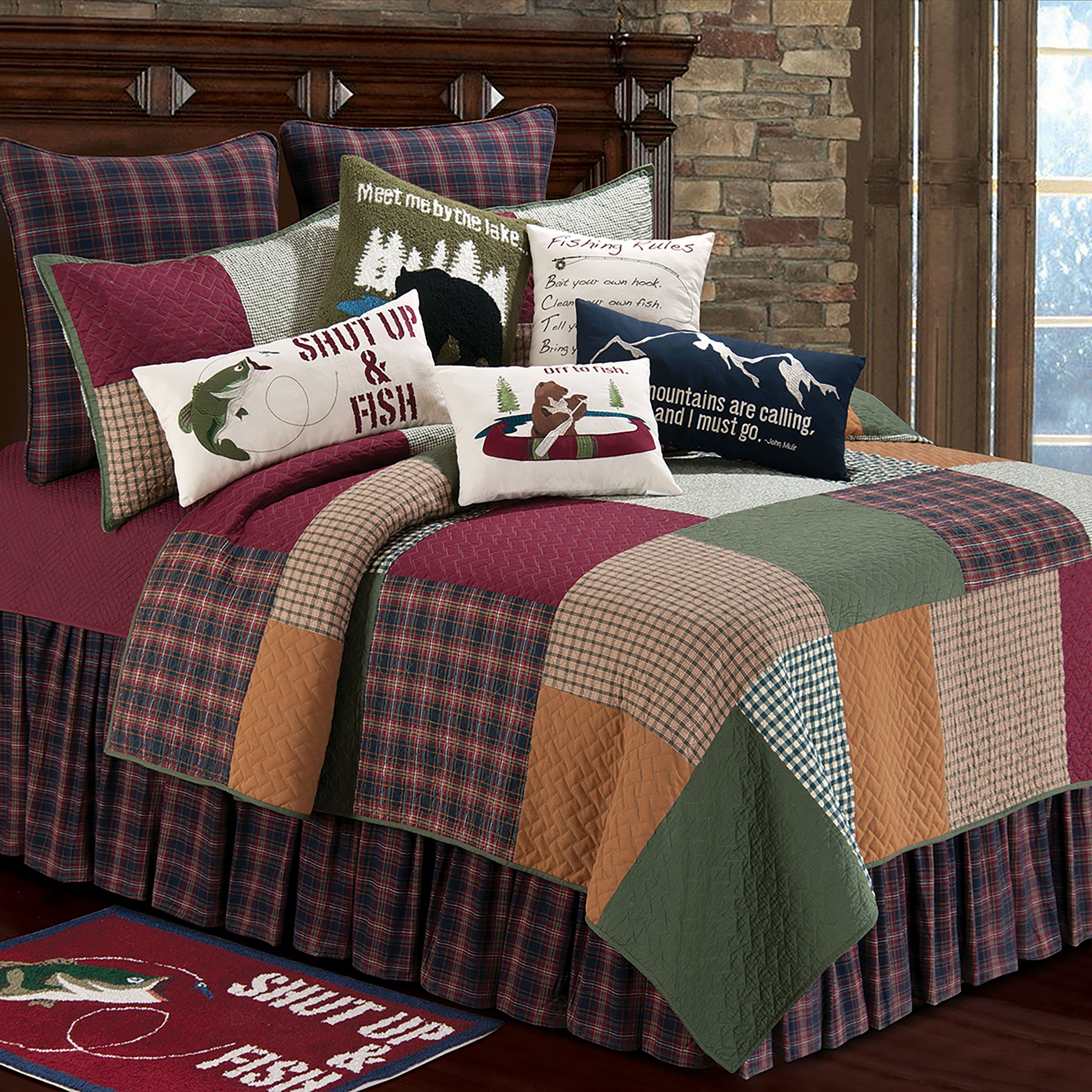 C&F Home Gibson Lake King Size Quilt Set - Red, Soft & Breathable Bedding for Ultimate Comfort - Perfect for Master Bedrooms, Guest Rooms & Cozy Winter Nights