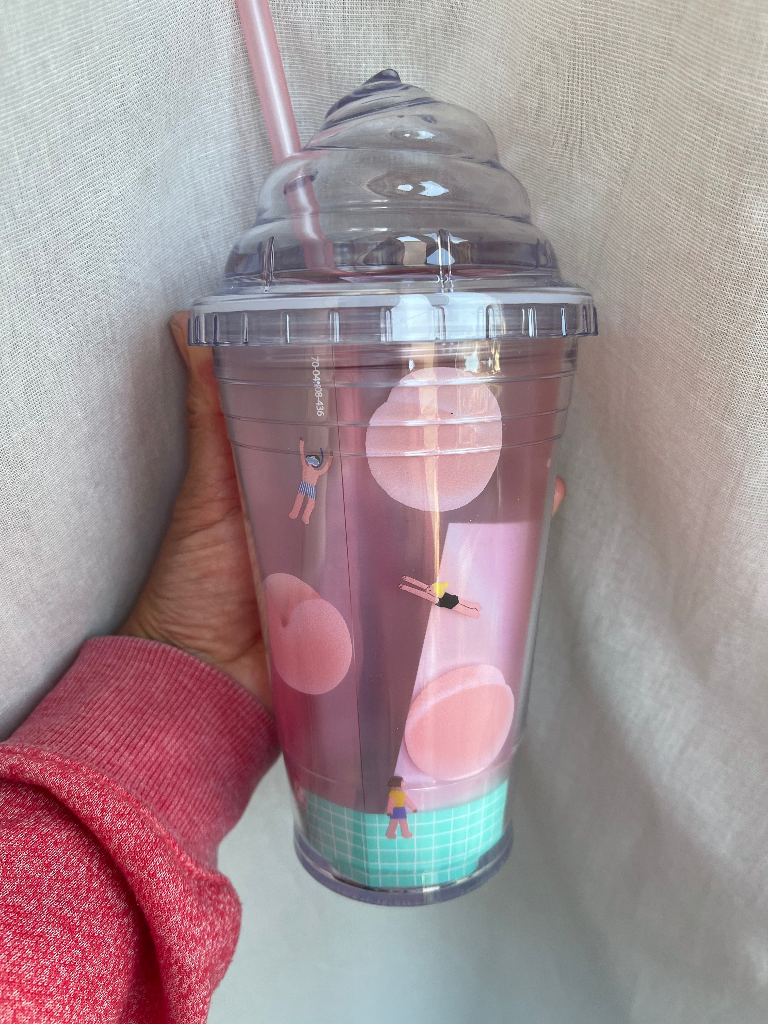 Starbucks Japan Summer Peach Tumbler Mug - 20oz Insulated Travel Cup with Straw, Leak-Proof Lid - Perfect for Iced Coffee, Tea & Cold Drinks at Home, Office or On-The-Go