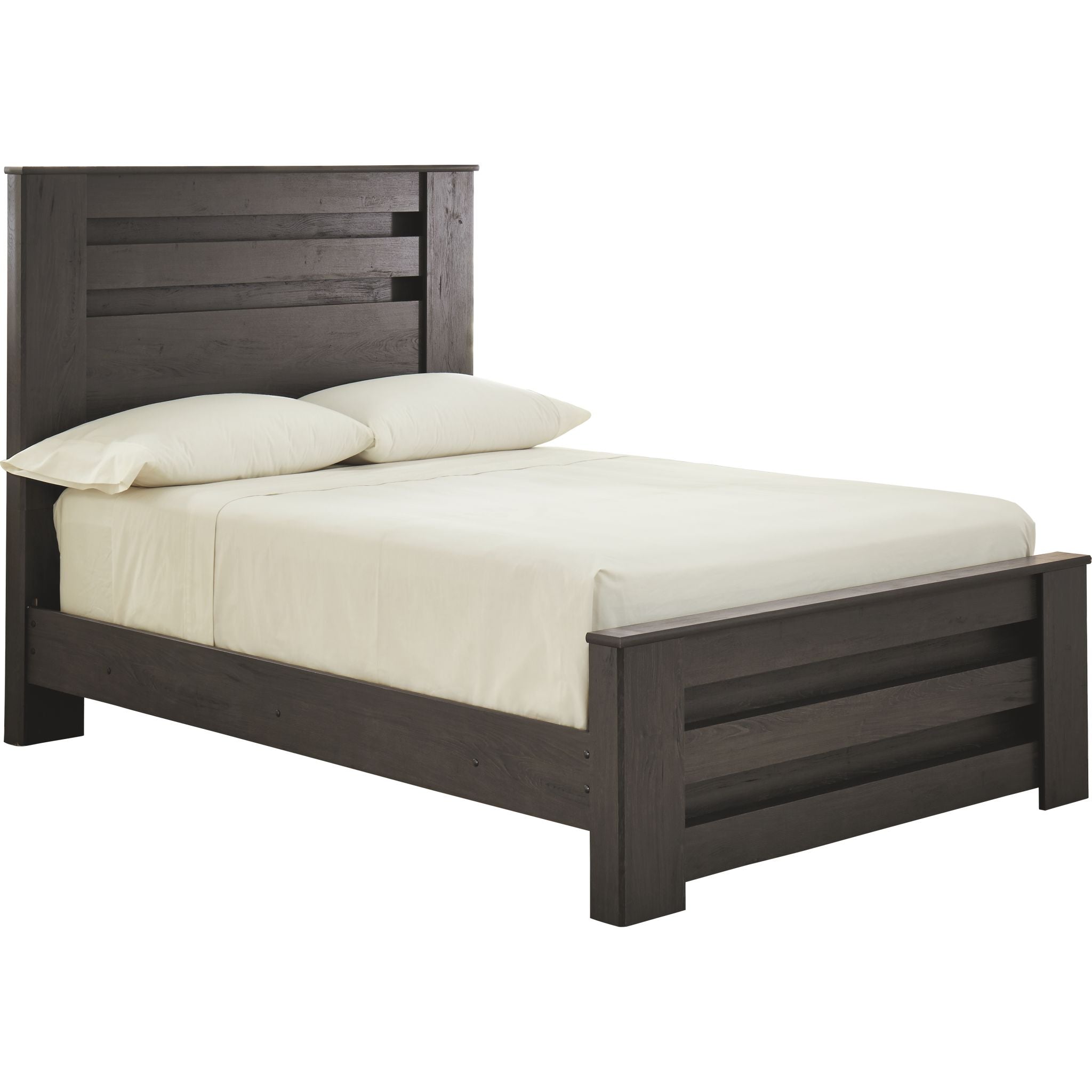 Brinxton Full Panel Bed Frame - Charcoal Grey Queen Size - Modern Platform Bed with Headboard & Footboard - Perfect for Master Bedroom & Guest Room