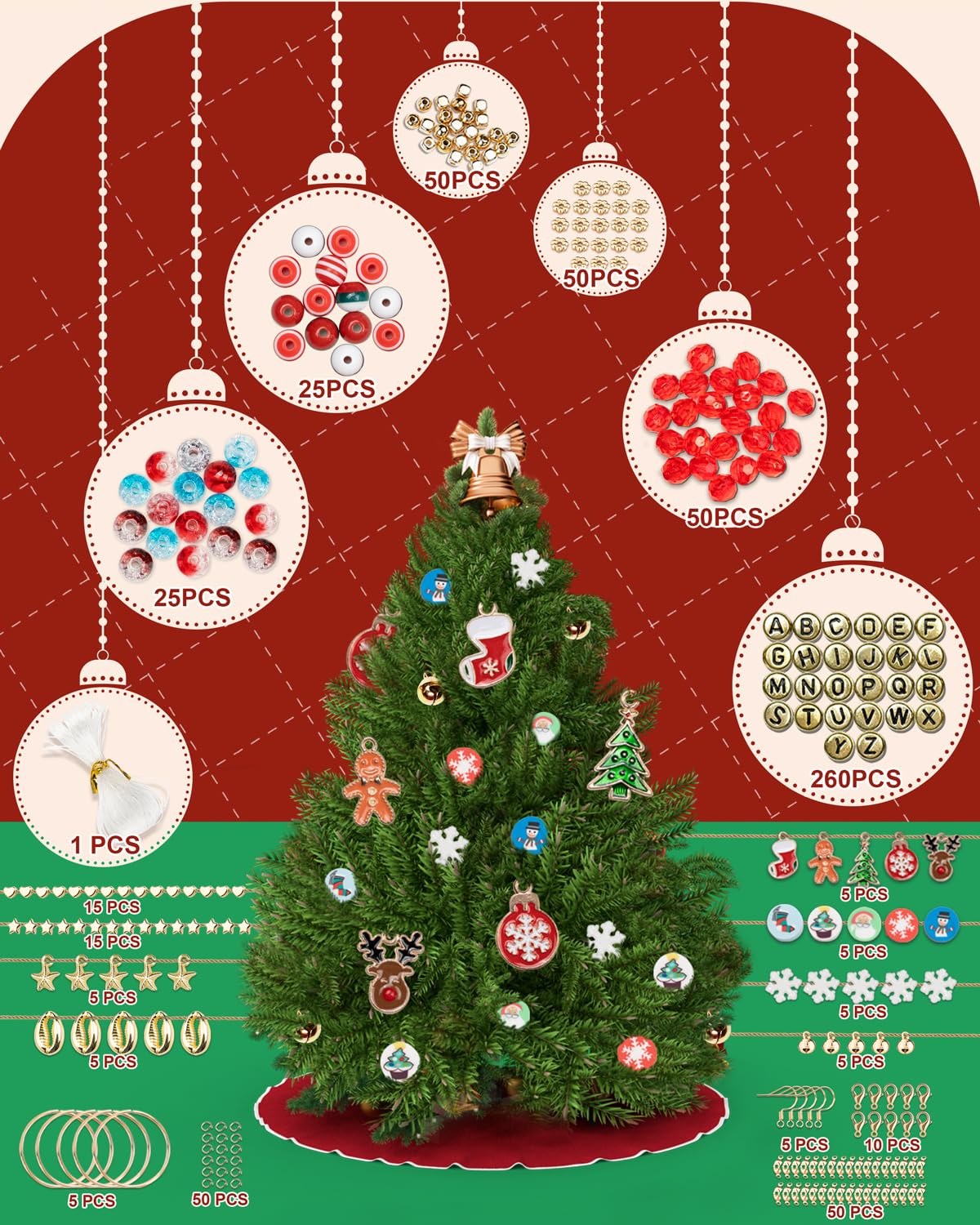 6000 Pcs Christmas Clay Beads for Bracelet Making - DIY Jewelry Craft Beads Kit with Gift Box - Perfect for Holiday Gifts, Party Favors & Christmas Decorations