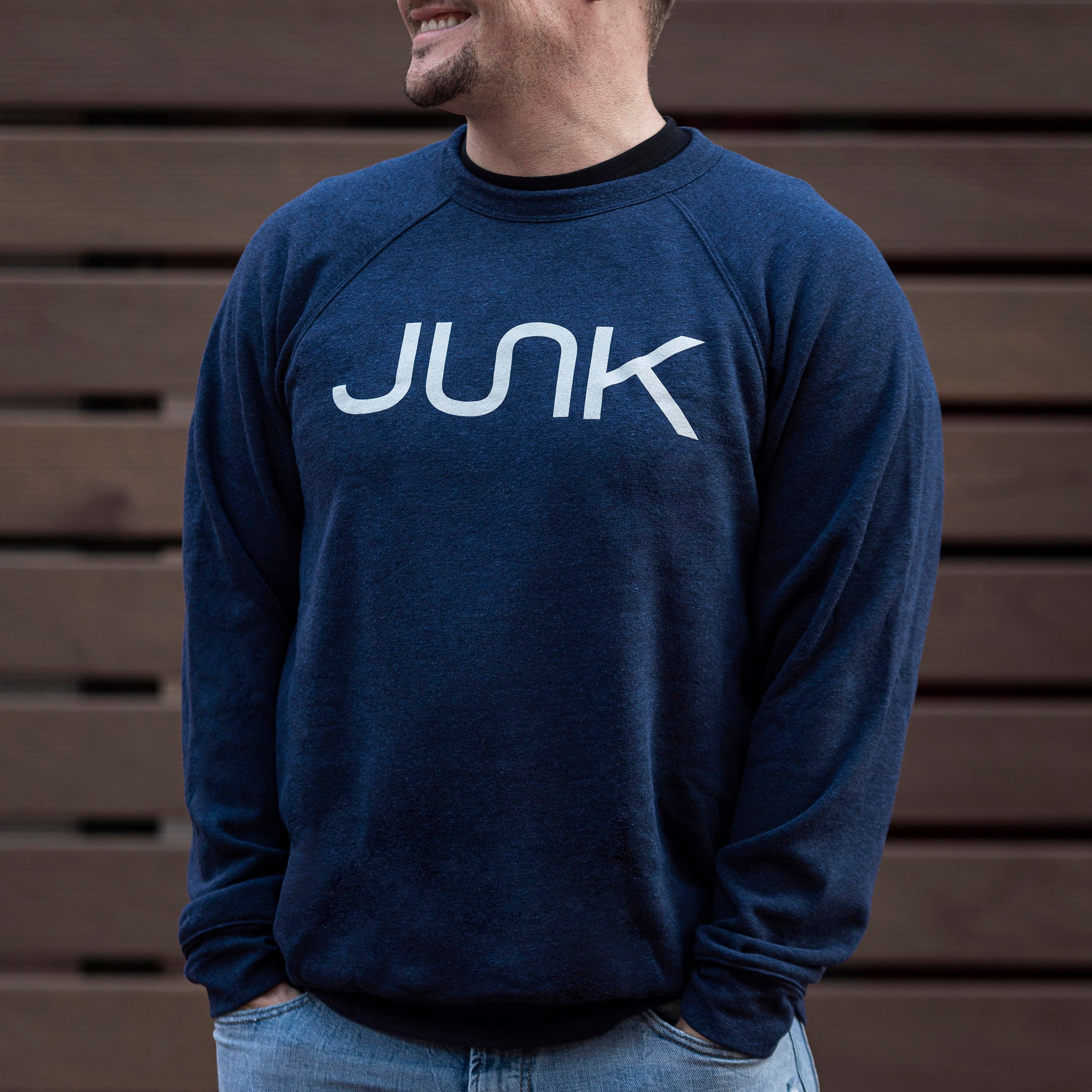 Heathered Navy Crewneck Sweatshirt for Men & Women - Soft Cotton Blend, Comfortable & Stylish Casual Wear for Everyday, Gym, and Outdoor Activities